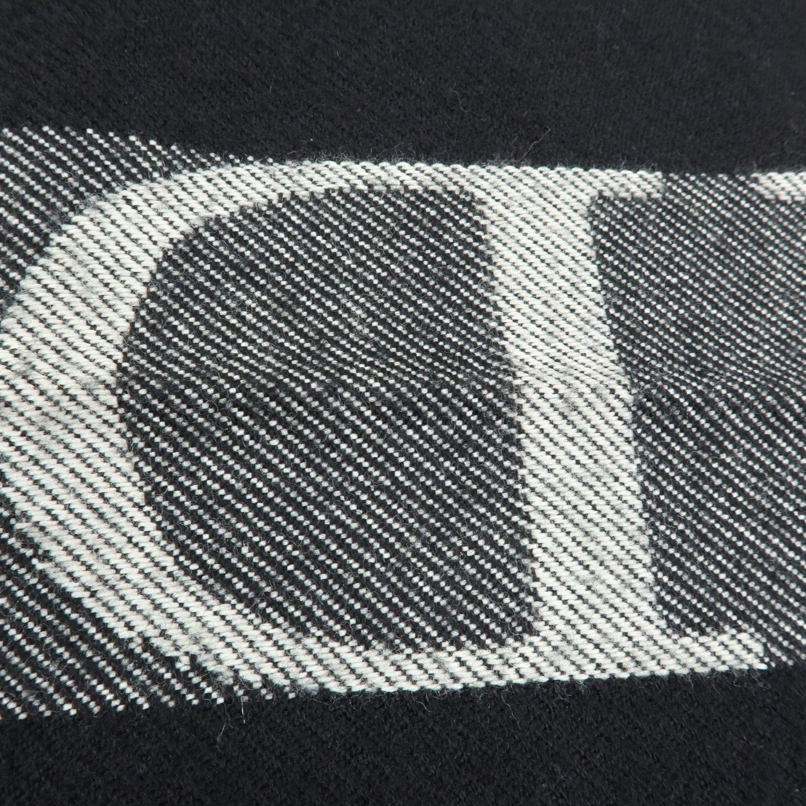 Christian Dior Logo Wool Acrylic Scarf Black Ivory