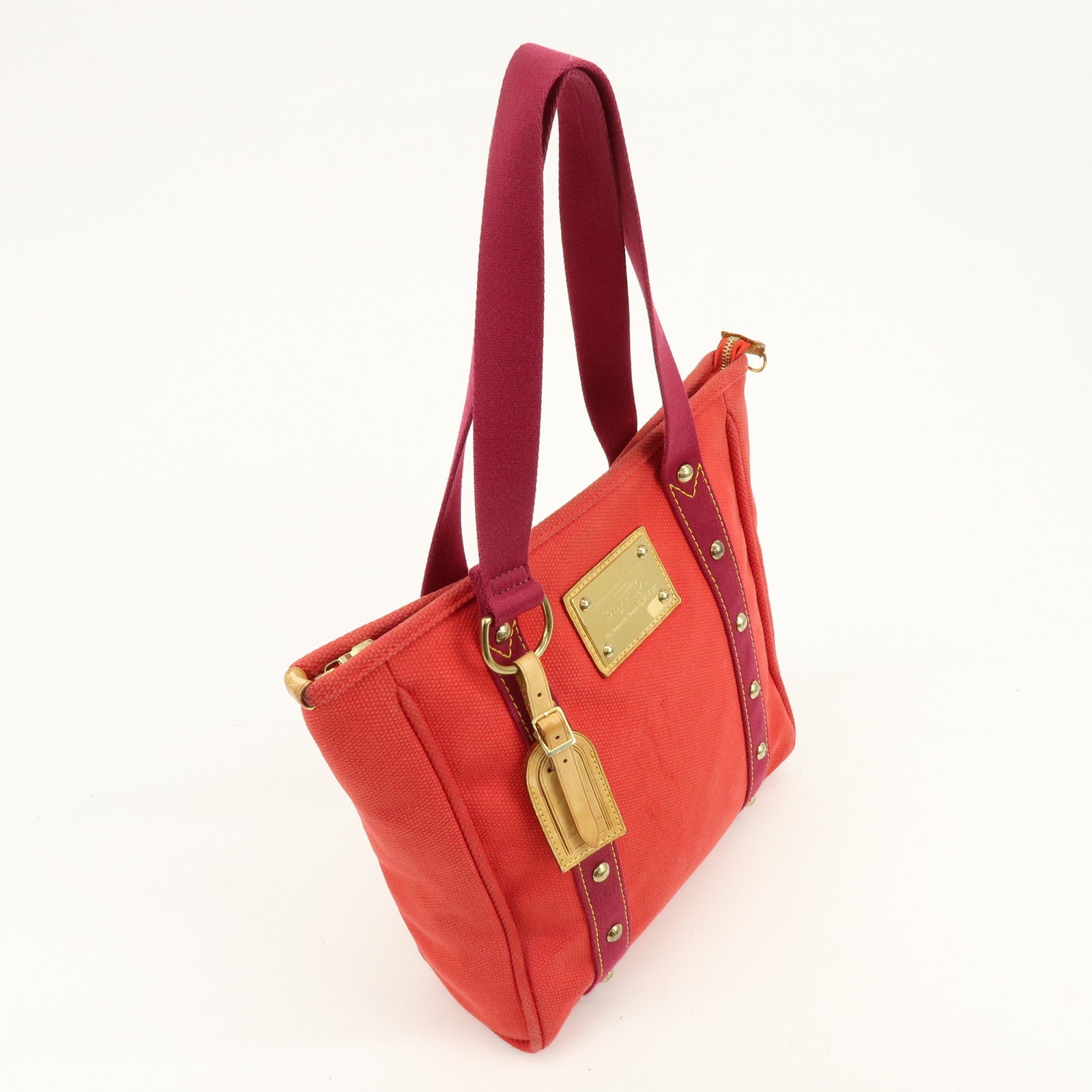 Louis Vuitton Antigua Cabas MM Tote Bag Hand Bag Rouge M40034