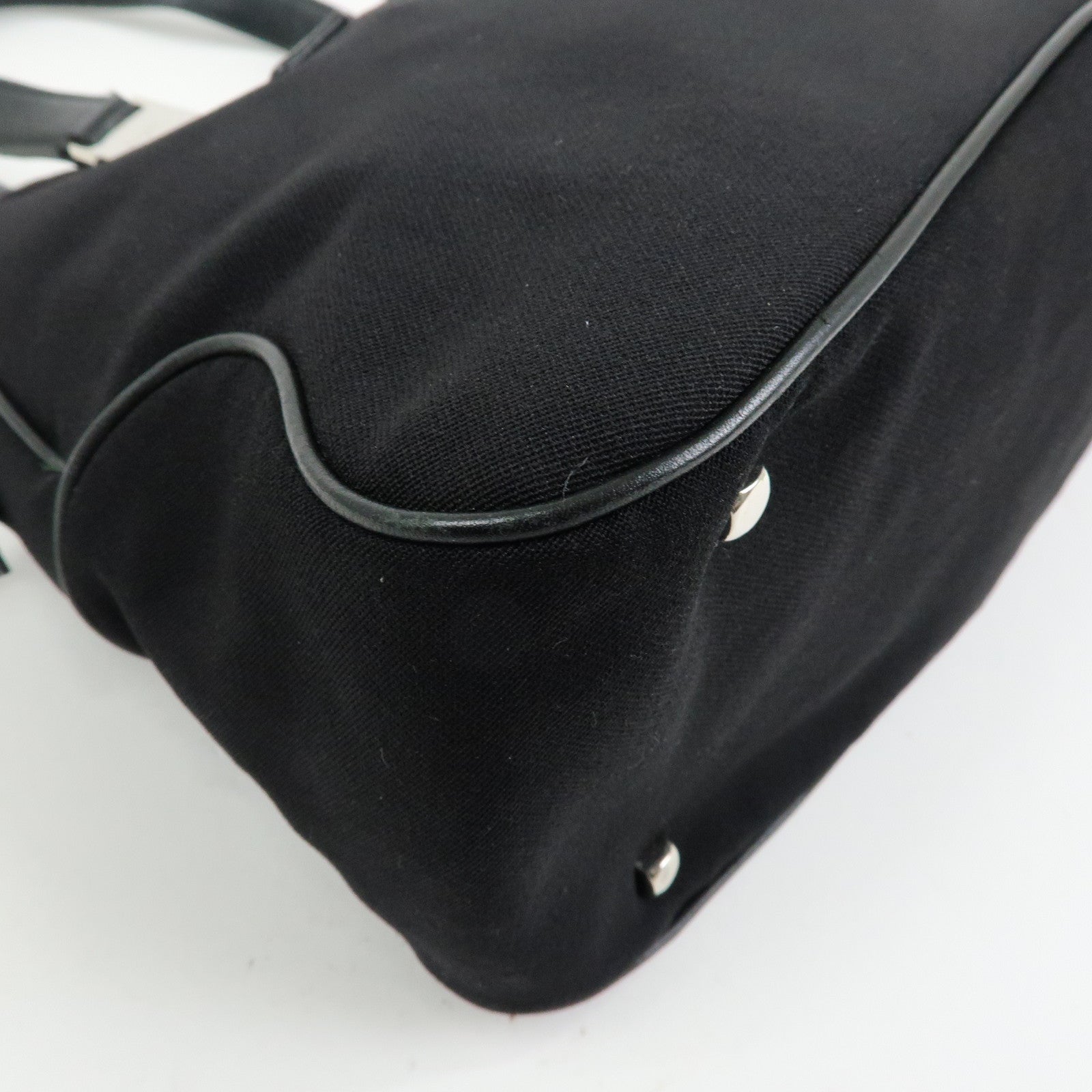 Ferragamo Vara Nylon Leather Boston Bag Shoulder Bag Black