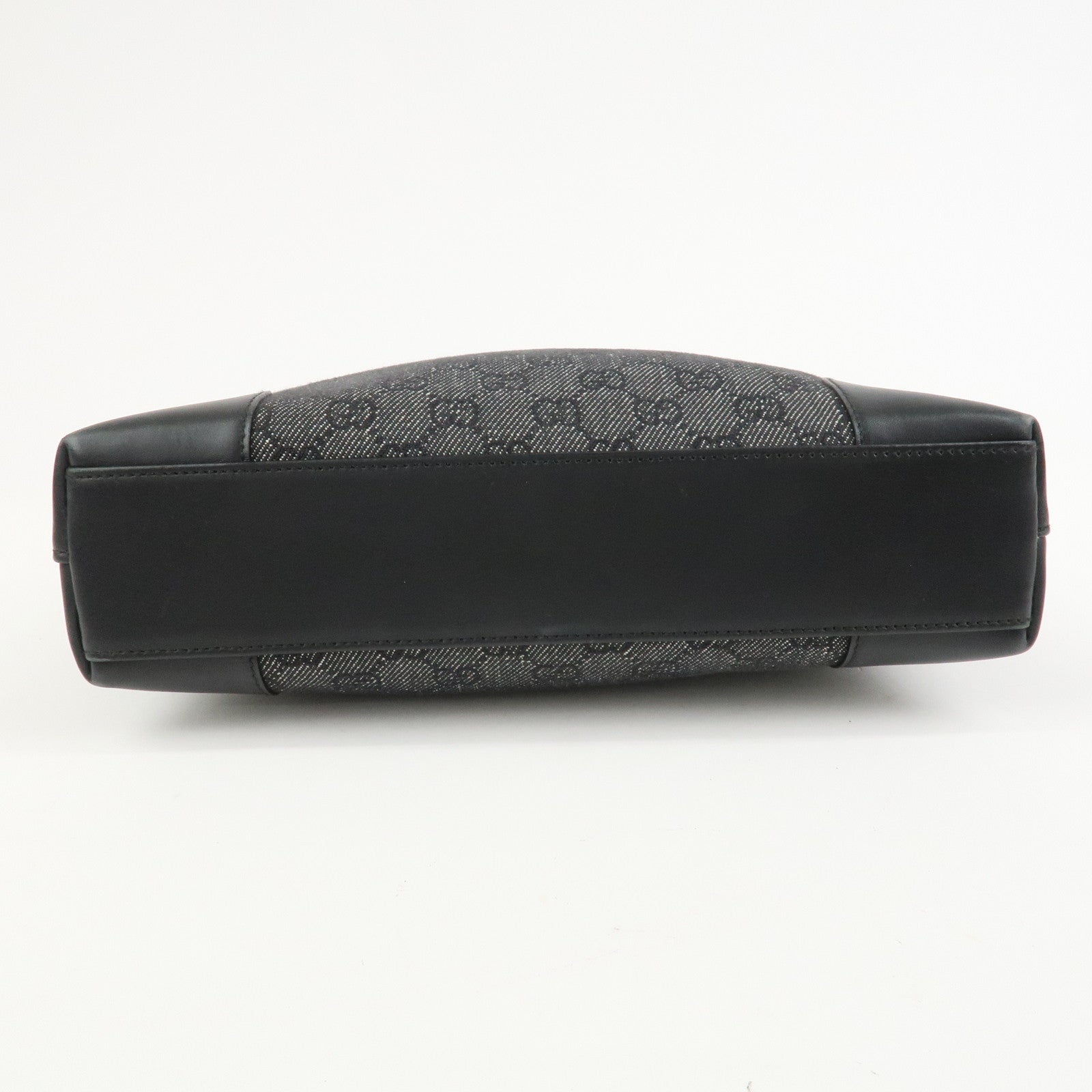 GUCCI Logo GG Canvas Leather Shoulder Bag Hand Bag Black 143745