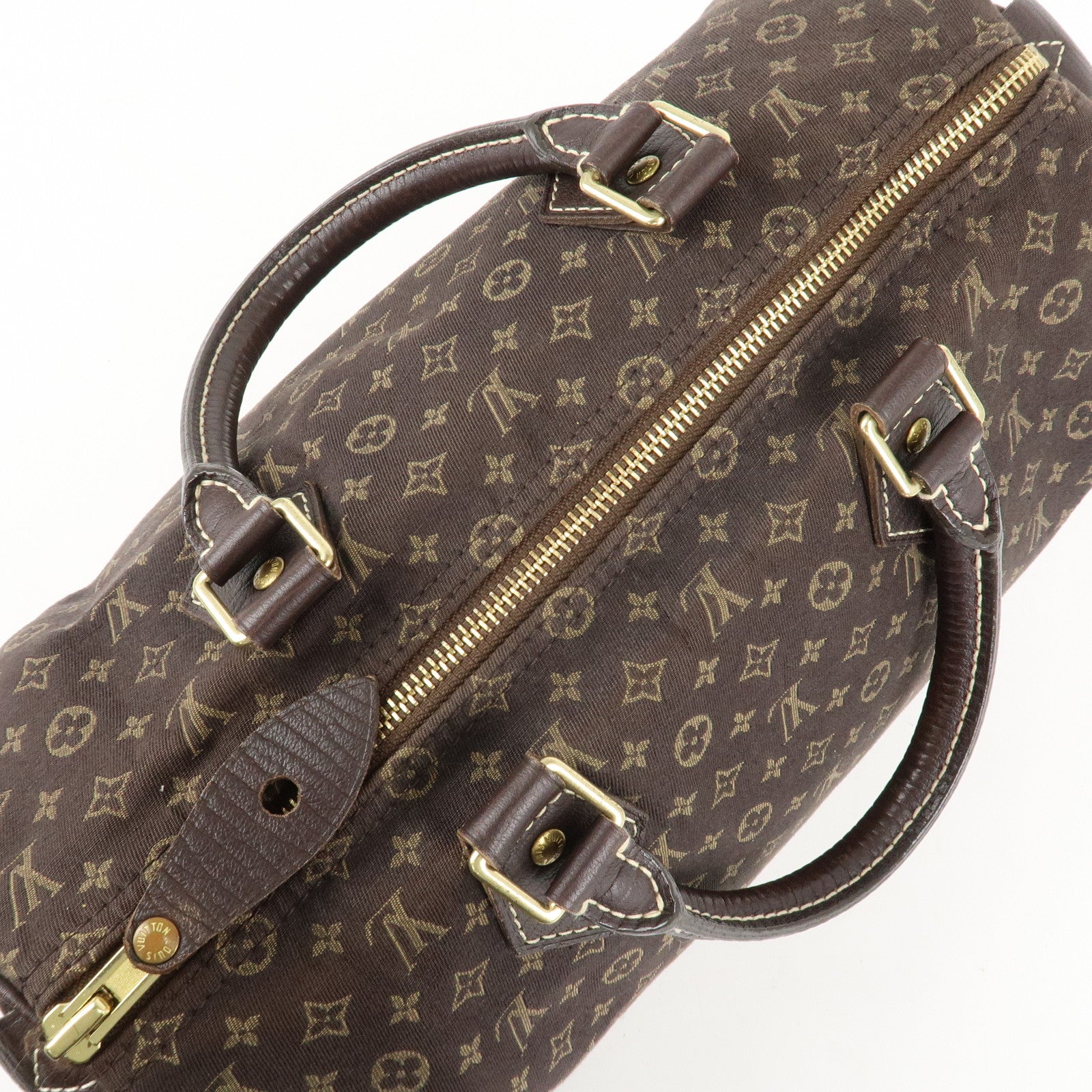 Louis Vuitton Monogram Mini Lin Speedy 30 Boston Bag Ebene M95224 Used