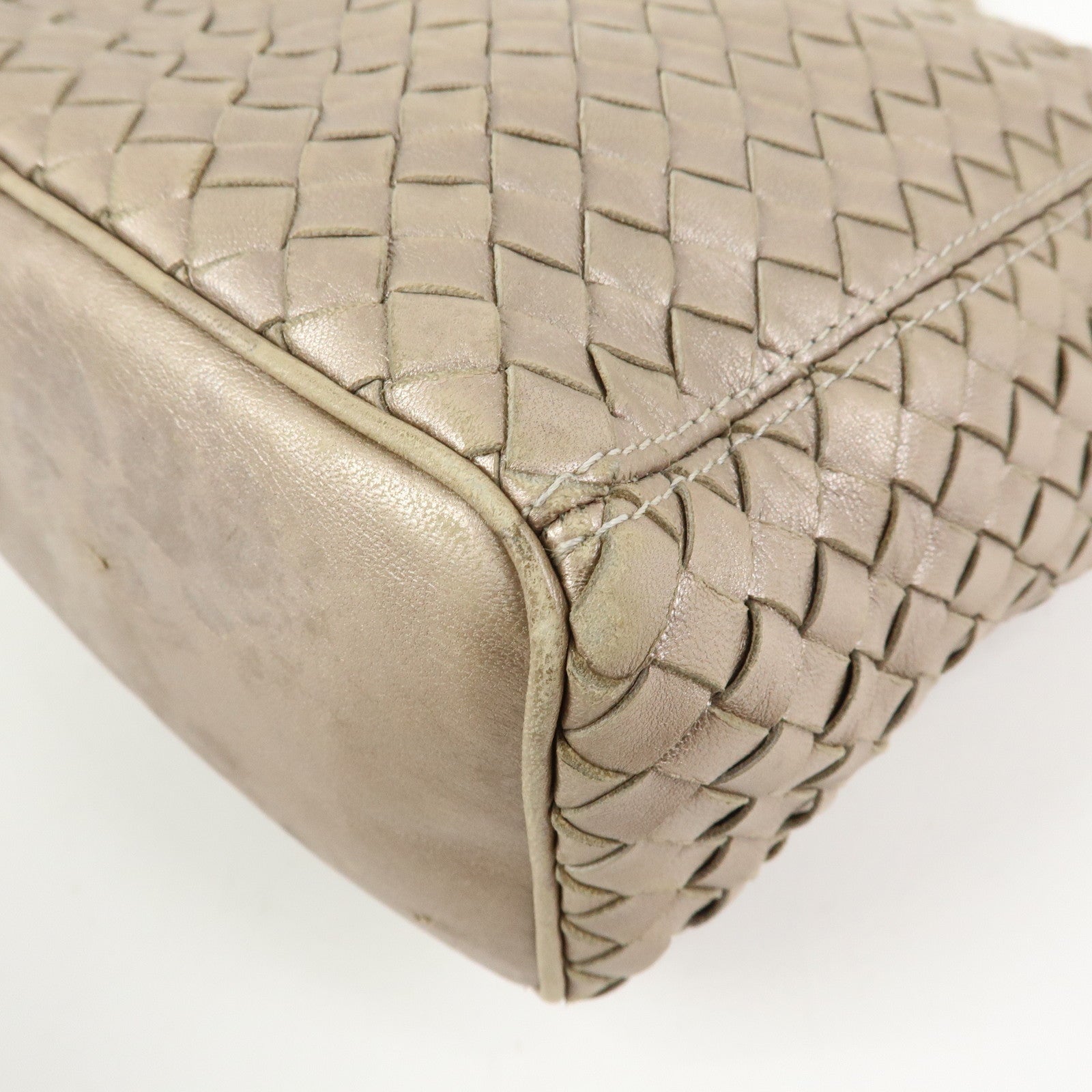 BOTTEGA VENETA Intrecciato Leather Shoulder Bag Beige