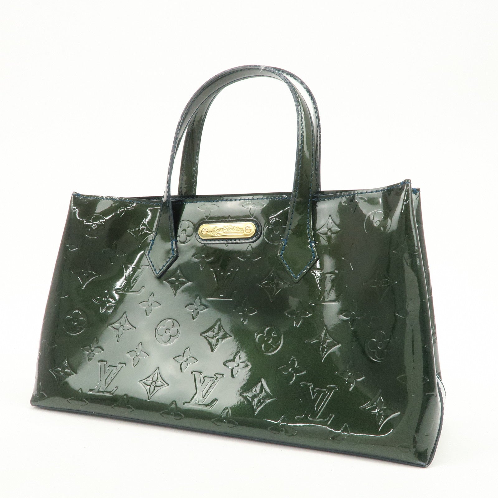 Louis Vuitton Monogram Vernis Wilshire PM Hand Bag Bleu Nuit M93684