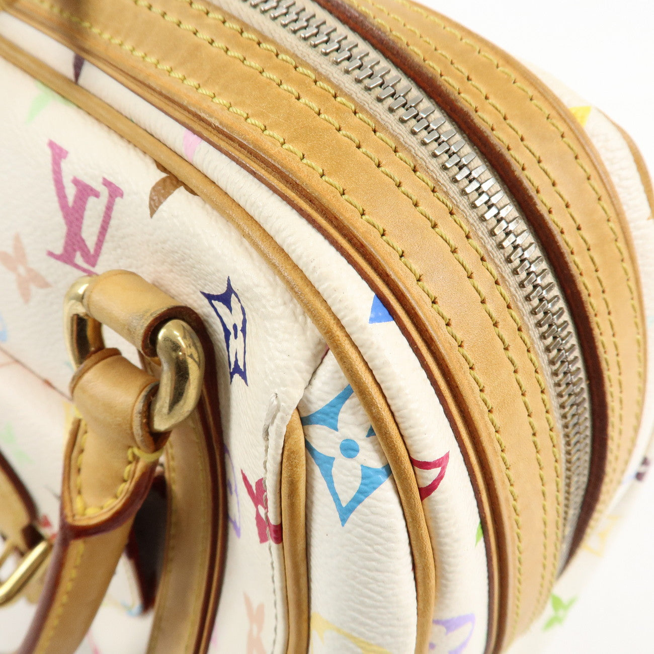 Louis Vuitton Monogram Multicolor Priscilla Hand Bag Blanc M40096 Used