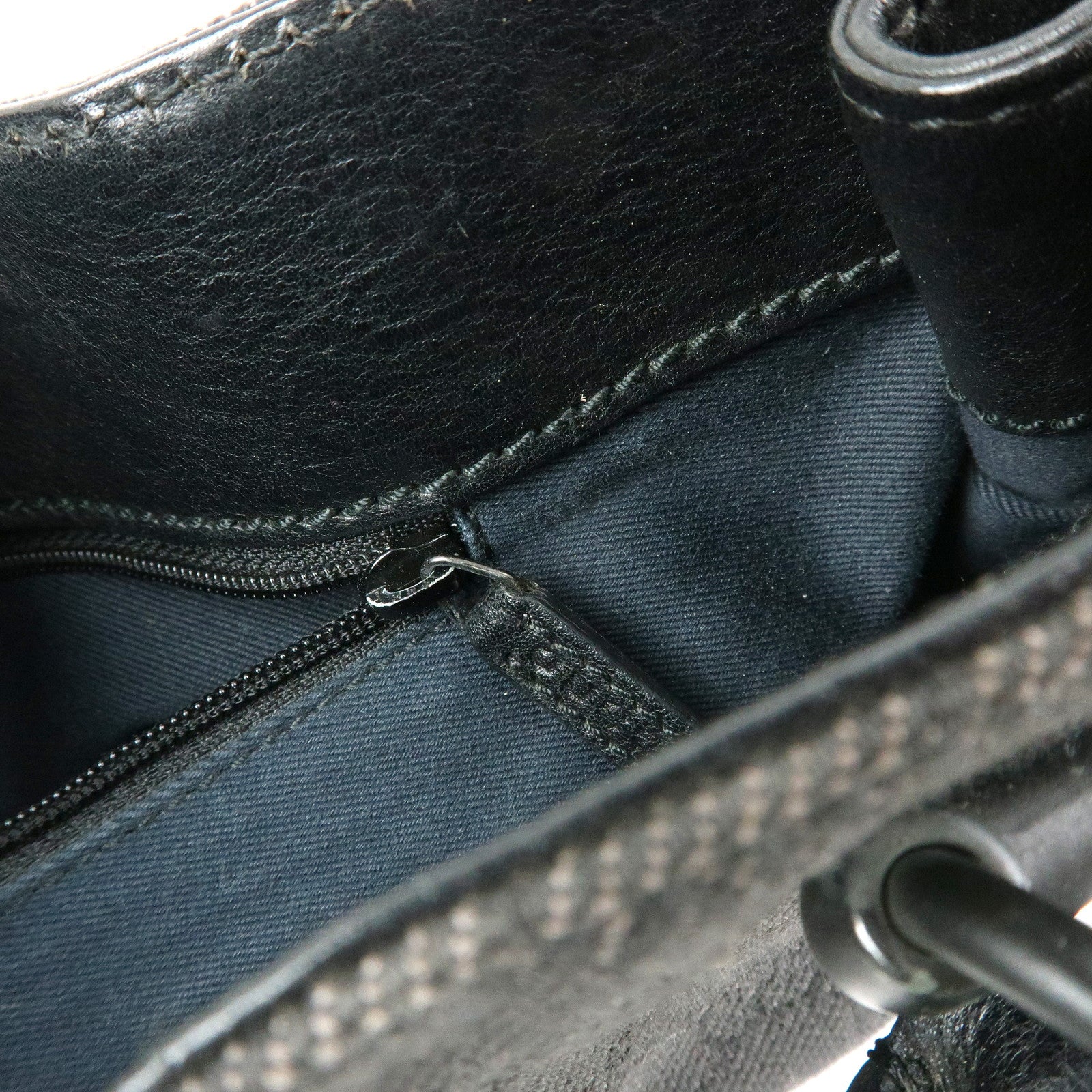 GUCCI GG Denim Leather Shoulder Bag Hand Bag Black 101345