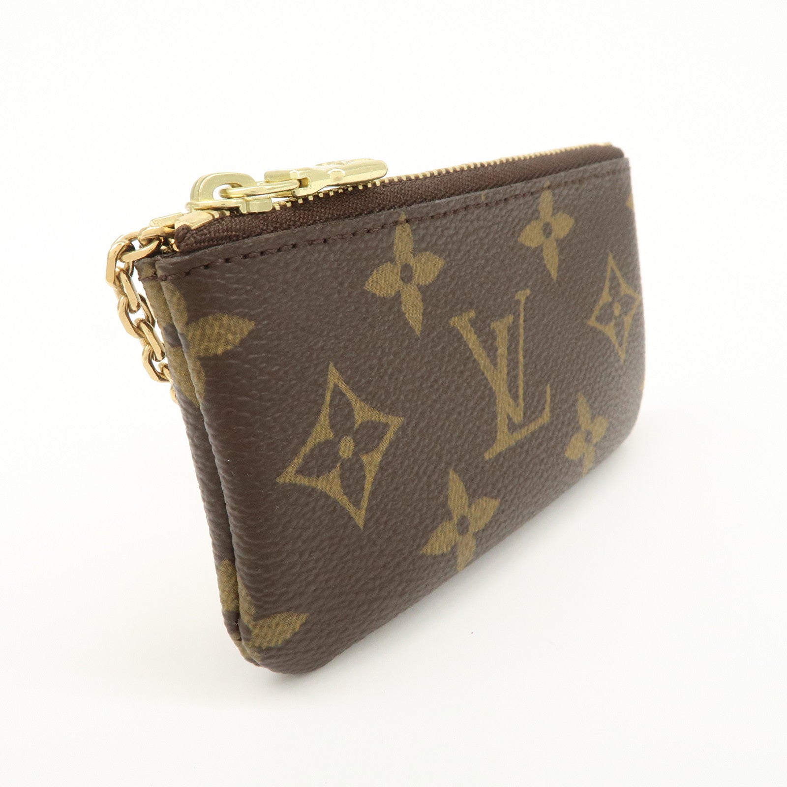 Louis Vuitton Monogram Pochette Cles Coin Case Key Case Brown M62650
