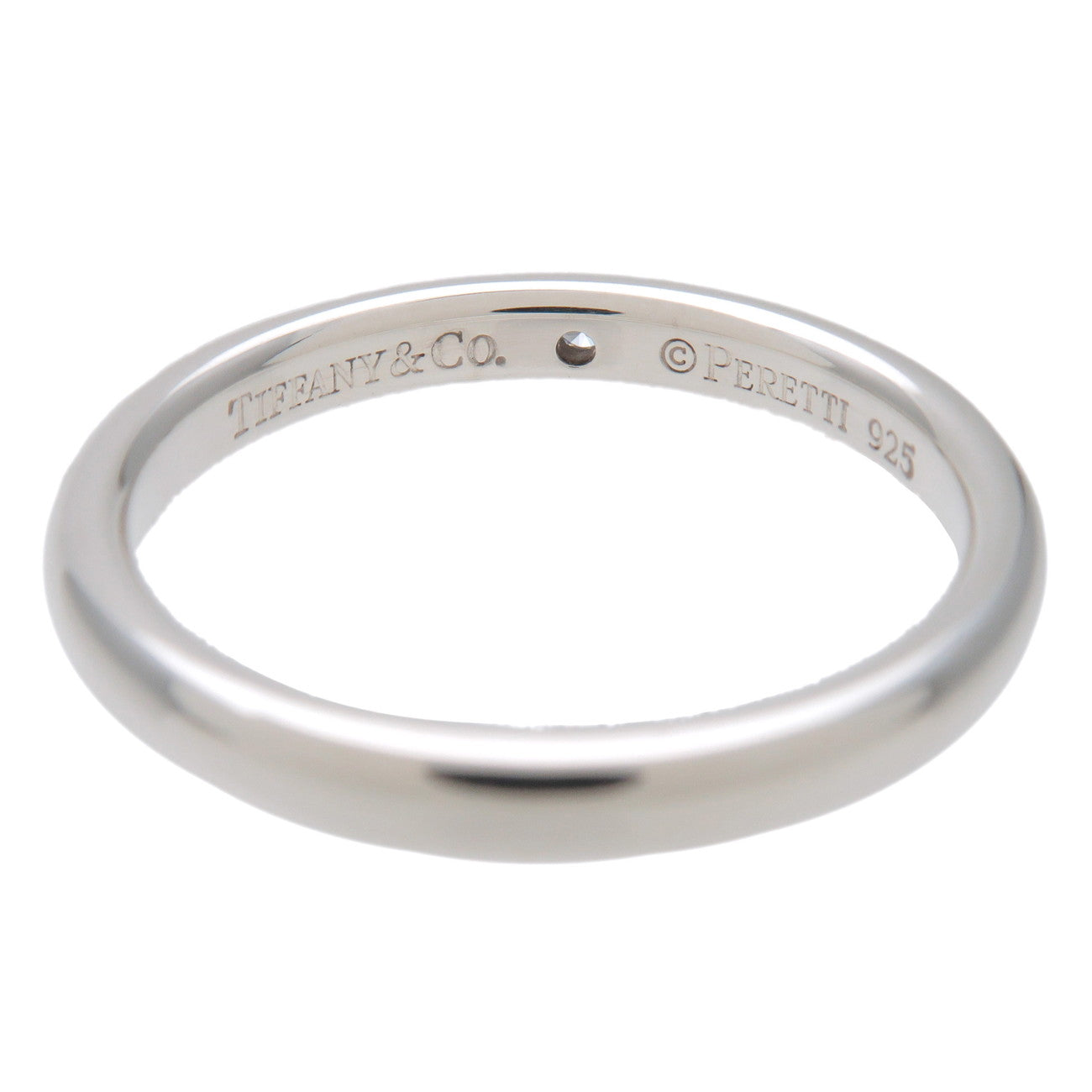 Tiffany & Co Stacking Band 1P Diamond Ring SV925 US7 EU54 Silver
