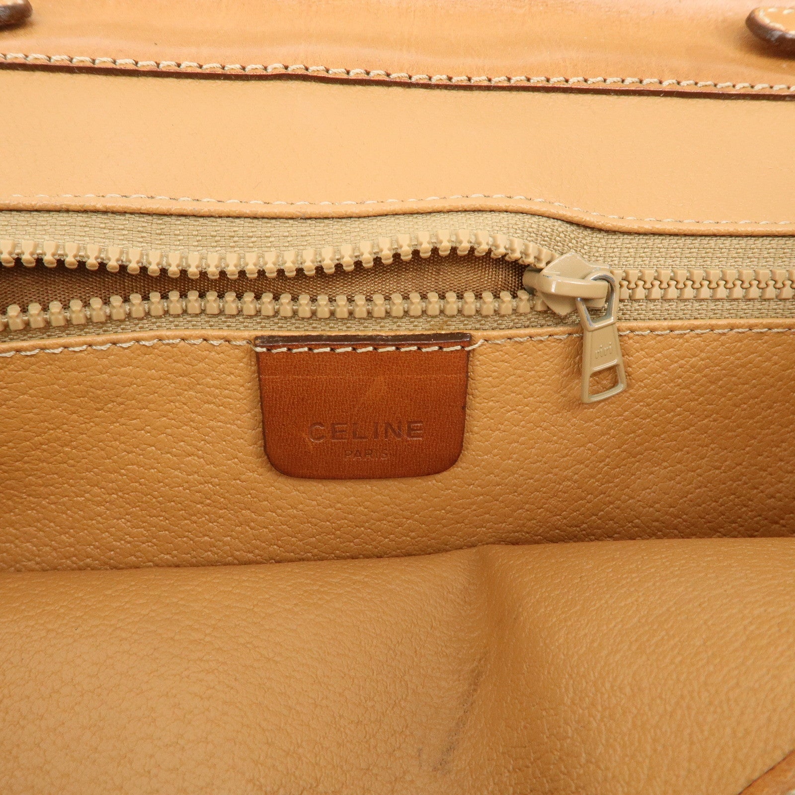 CELINE Macadam PVC Leather 2Way Bag Shoulder Bag Beige