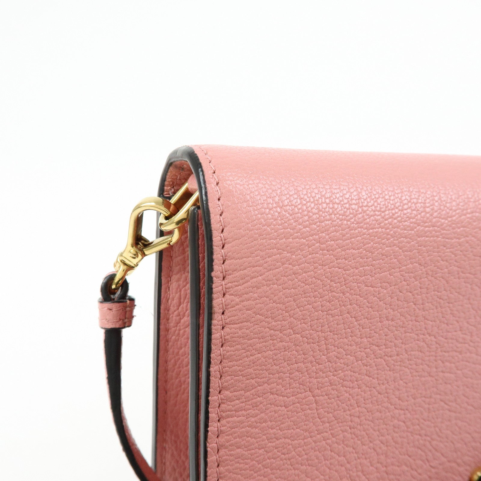 MIU MIU Madras Leather 2Way Clutch Bag Shoulder Bag Pink 5ZH044