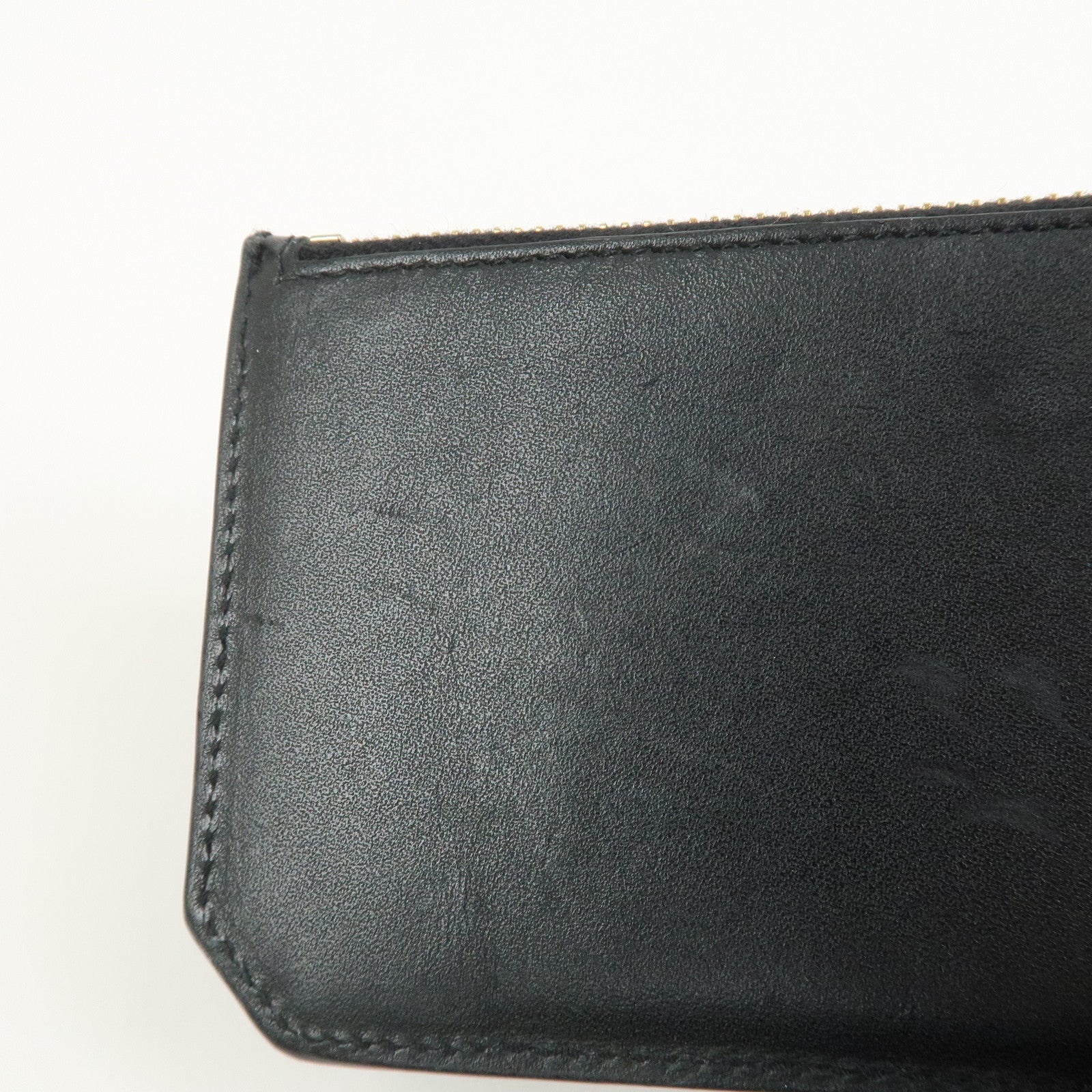 SAINT LAURENT PARIS Leather Card Case Card Holder Black 458583