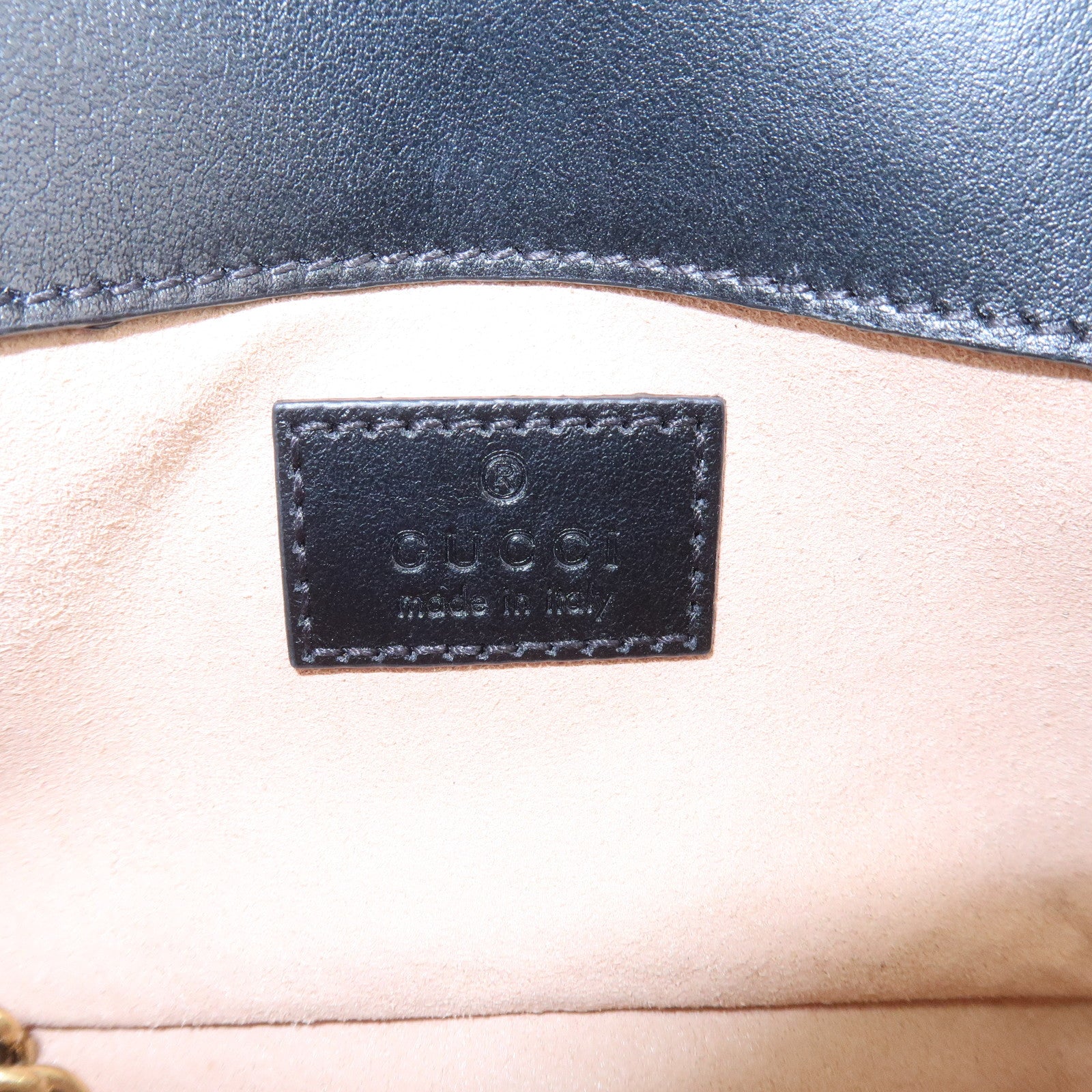 GUCCI GG Marmont Leather Chain Shoulder Bag Black 476433