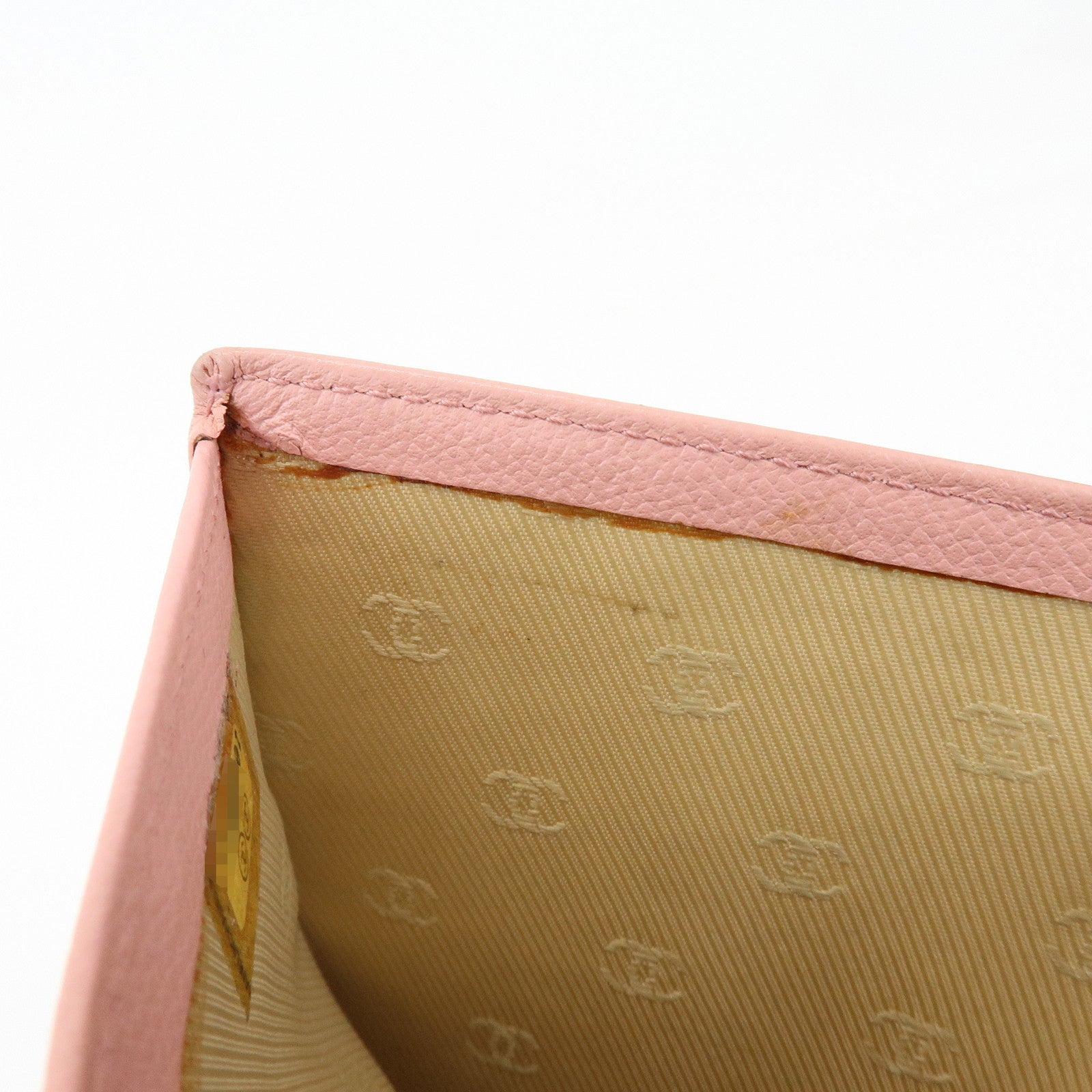 CHANEL COCO Mark Leather Bi-fold Long Wallet Pink