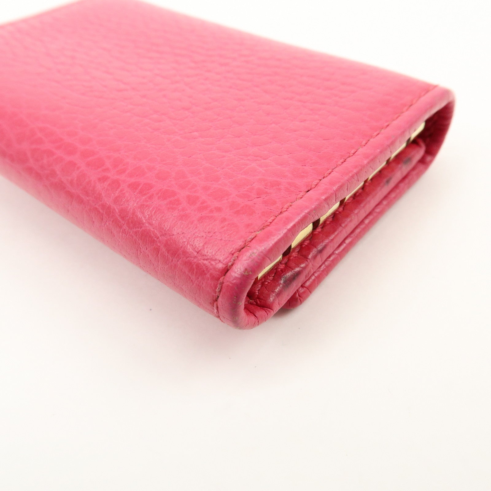 GUCCI GG Marmont Leather 6 Rings Key Case Key Holder Pink 456118