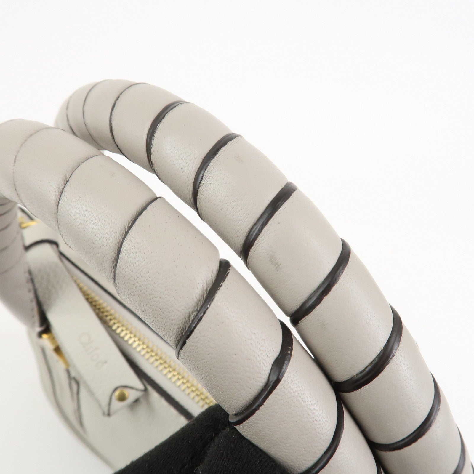 Chloe Marcie Leather Hand Bag Shoulder Bag Gray