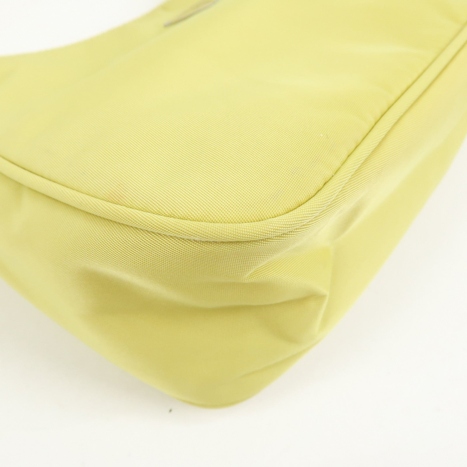 PRADA Triangle Logo Nylon Mini Hand Bag Pouch Yellow