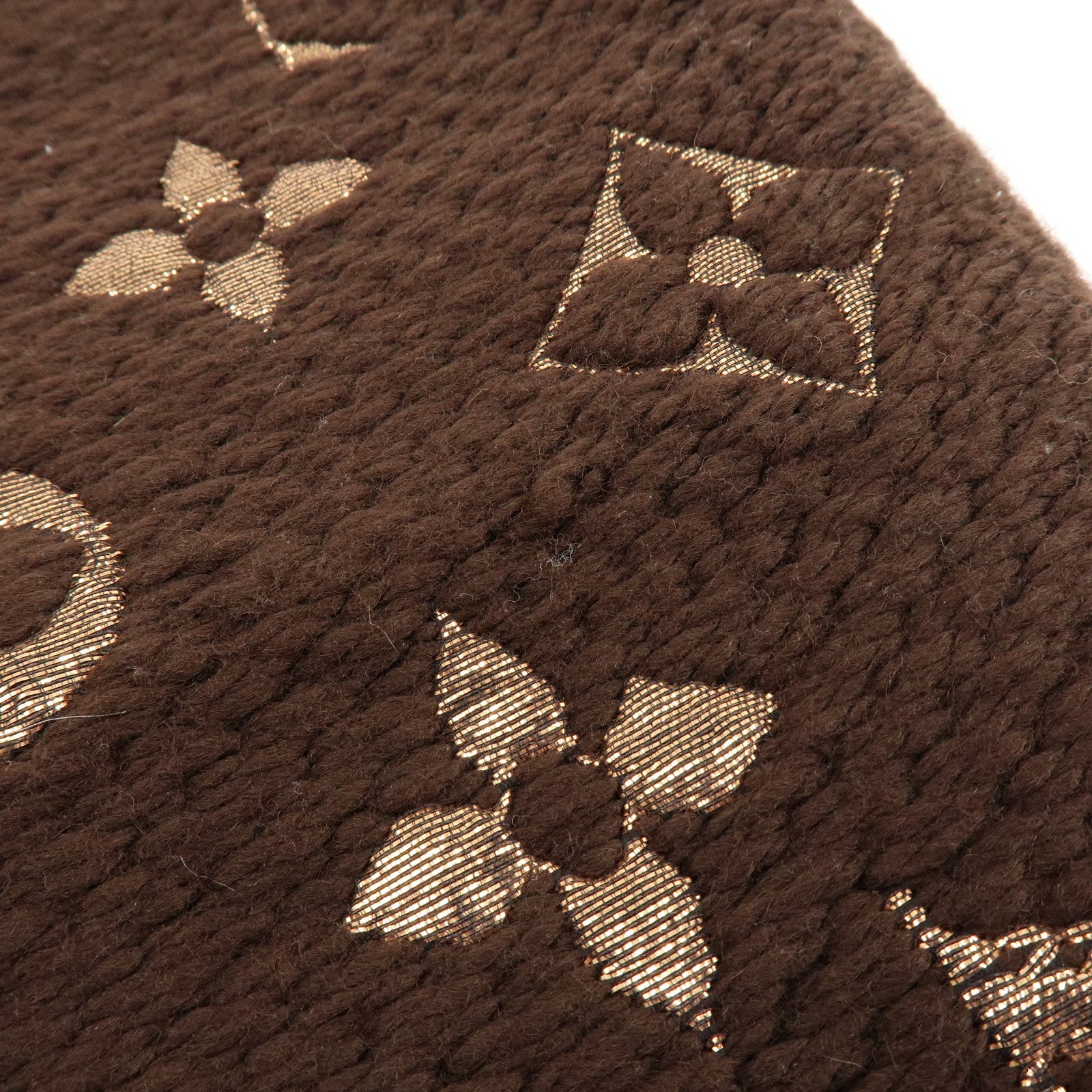 Louis Vuitton Echarpe Logomania Shine Wool Silk Scarf Brown M71383