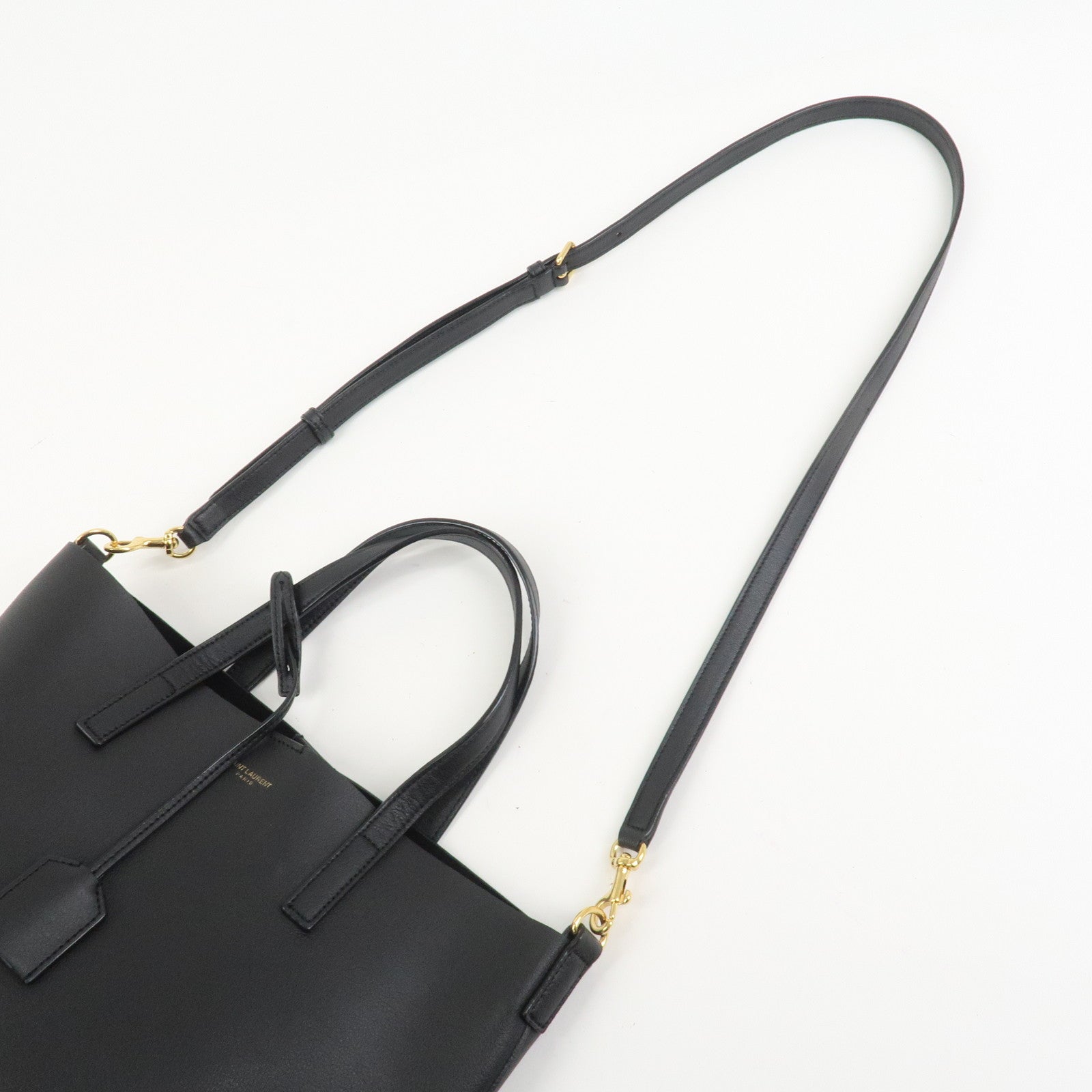 SAINT LAURENT PARIS Leather Toy Shopping Bag 2Way Bag Black 600306