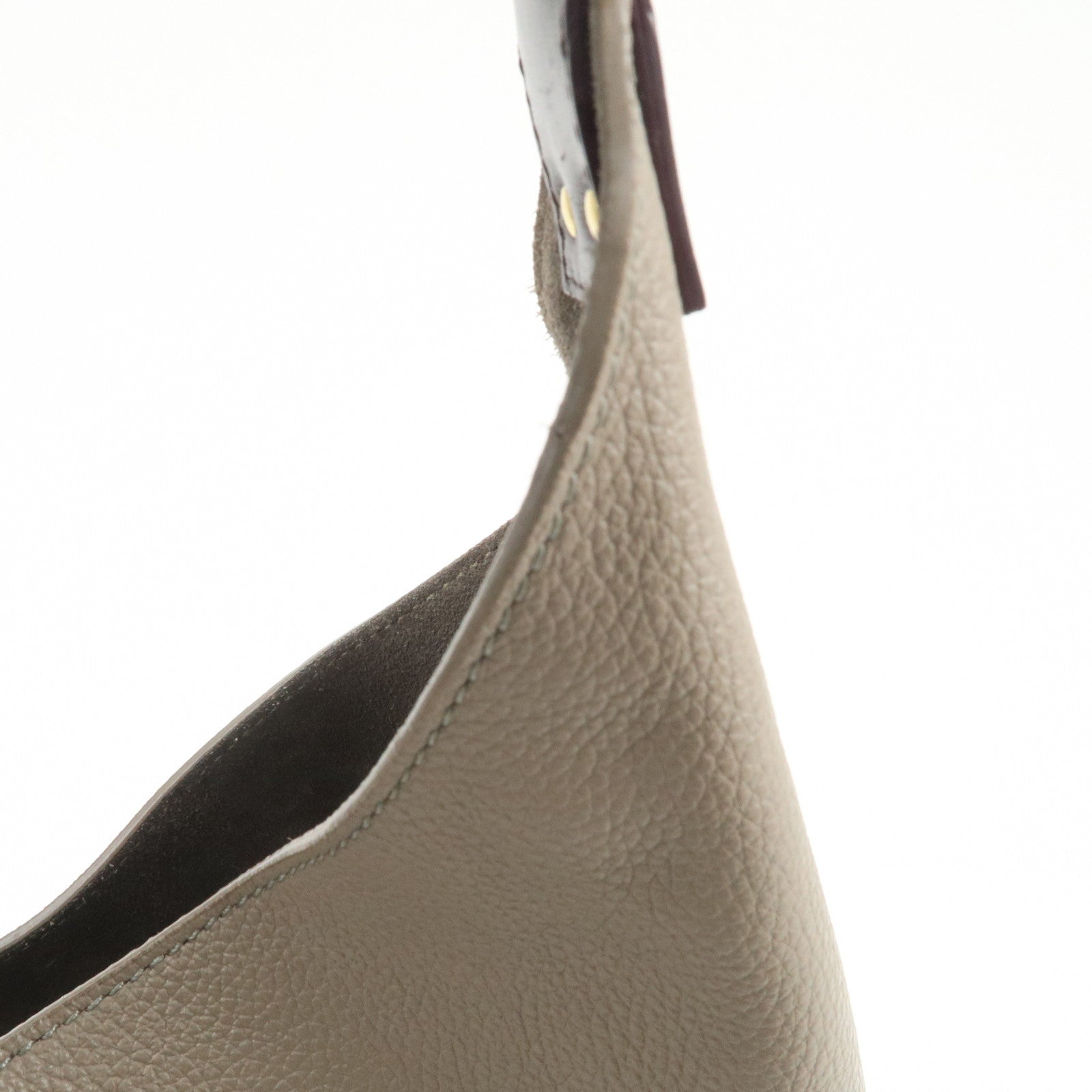 Chloe Marcie Grain Calf Leather Hobo Bag Shoulder Bag Motty Grey