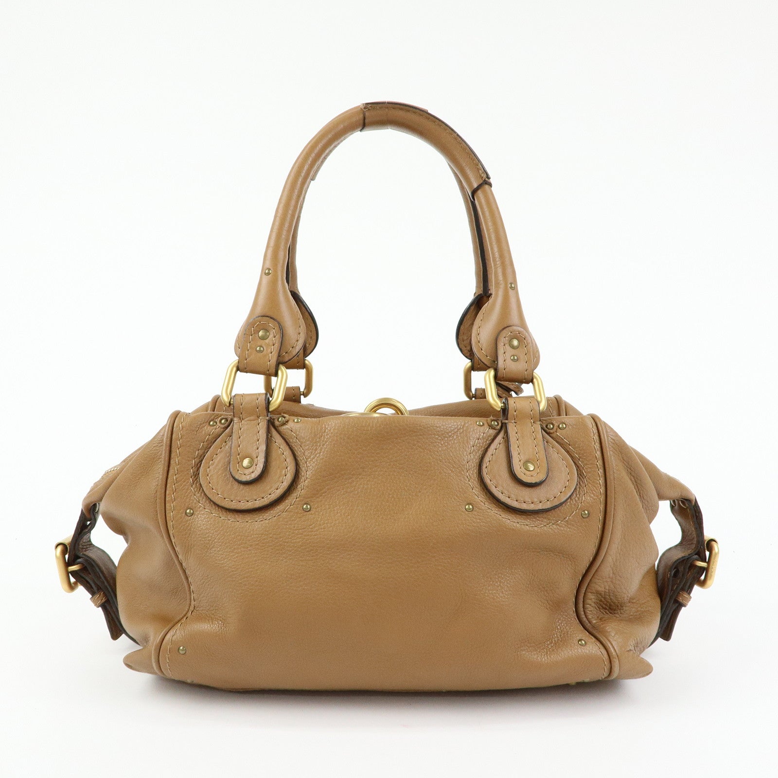 Chloe Paddington Leather Shoulder Bag Boston Bag Brown
