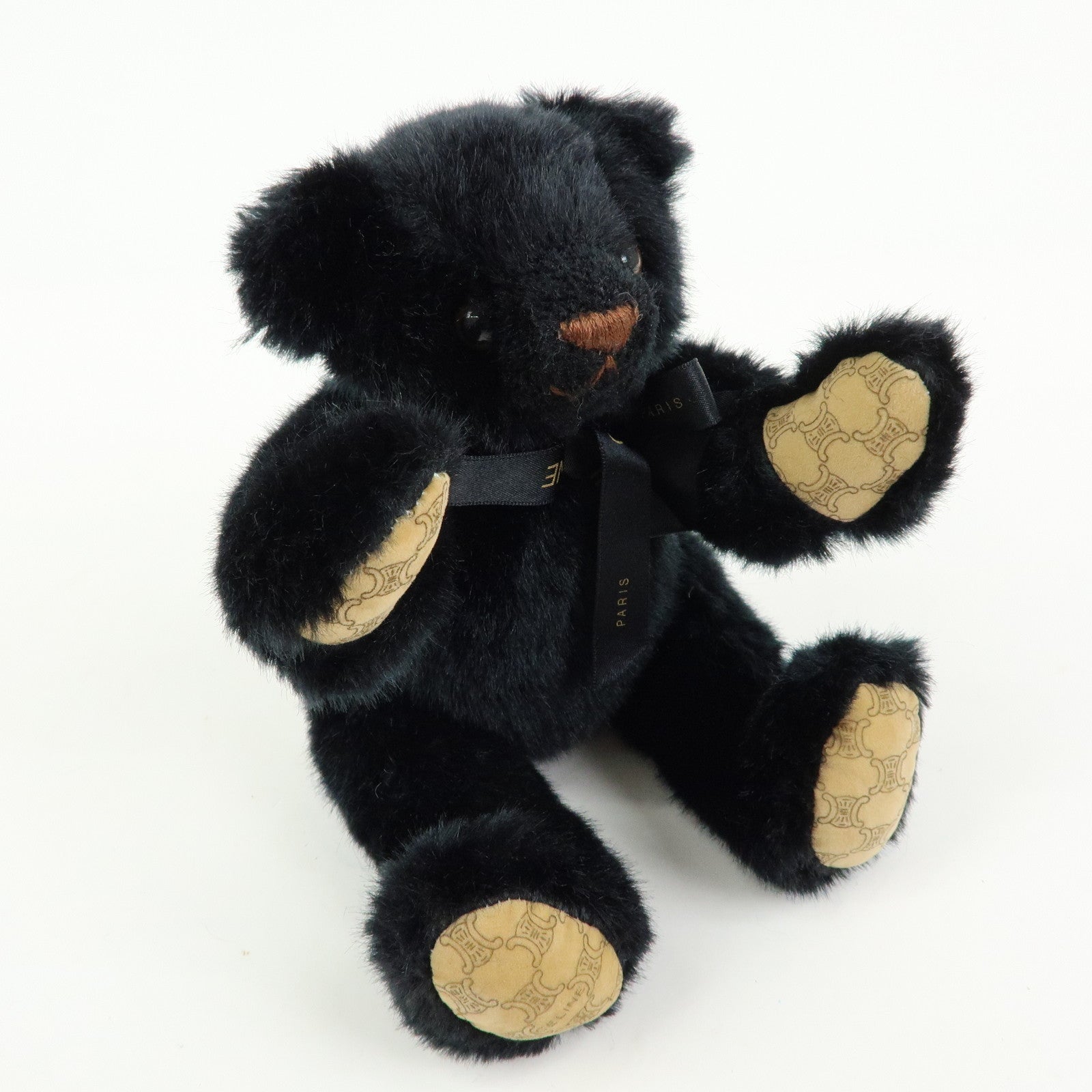CELINE Macadam Teddy Bear Polyester Stuffed Animal Black