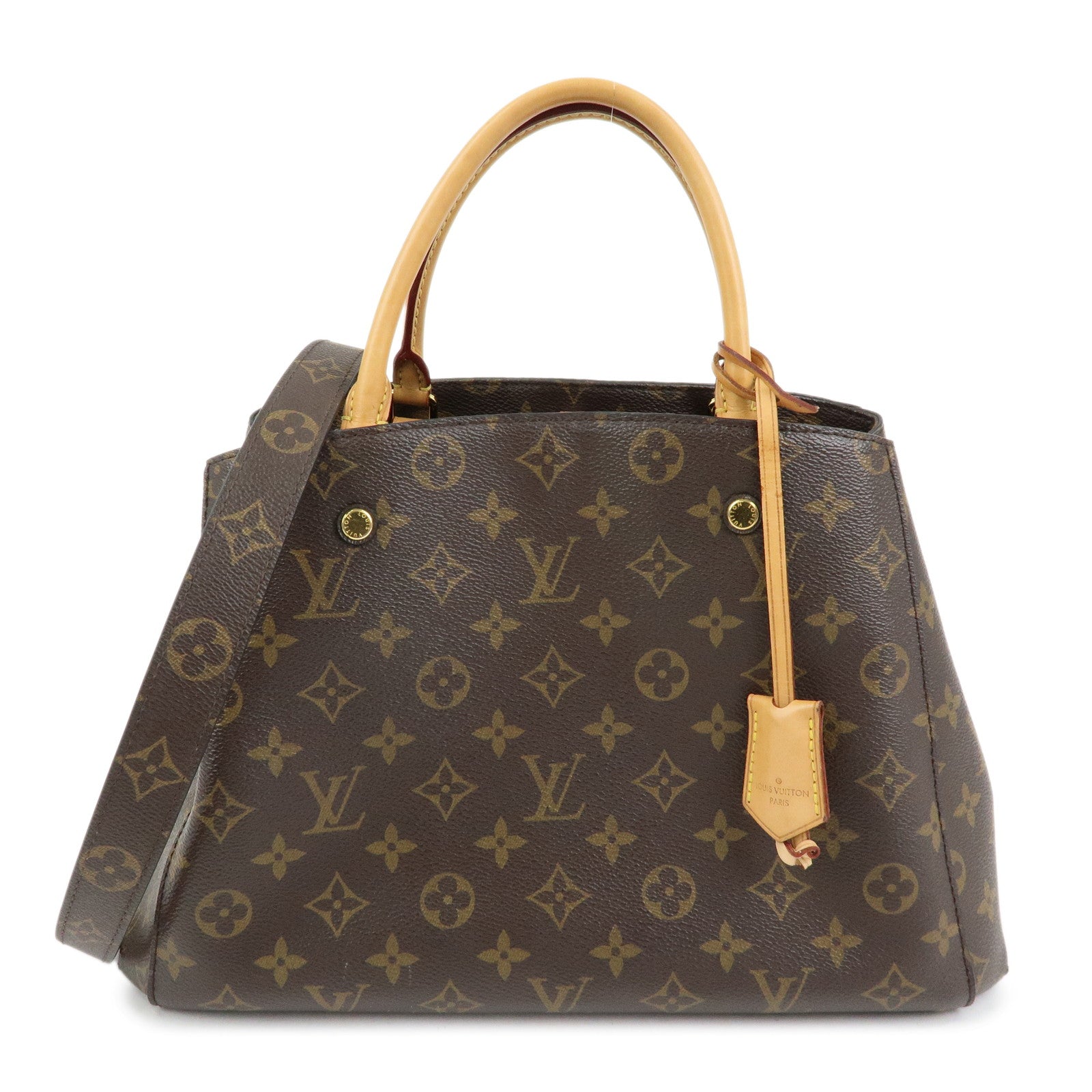 Louis Vuitton Monogram Montaigne MM 2Way Bag Hand Bag Brown M41056