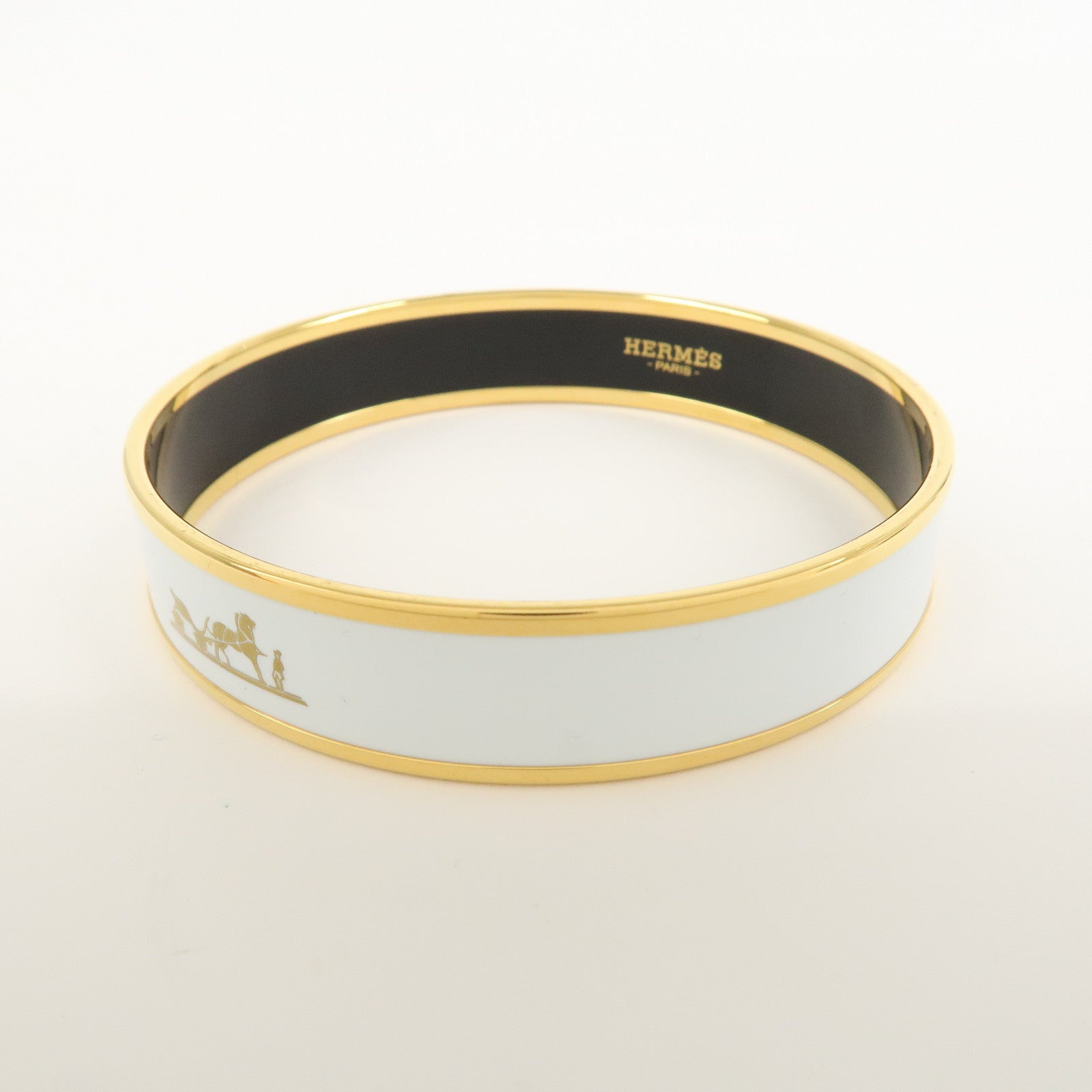 HERMES Email PM Bracelet Bangle White
