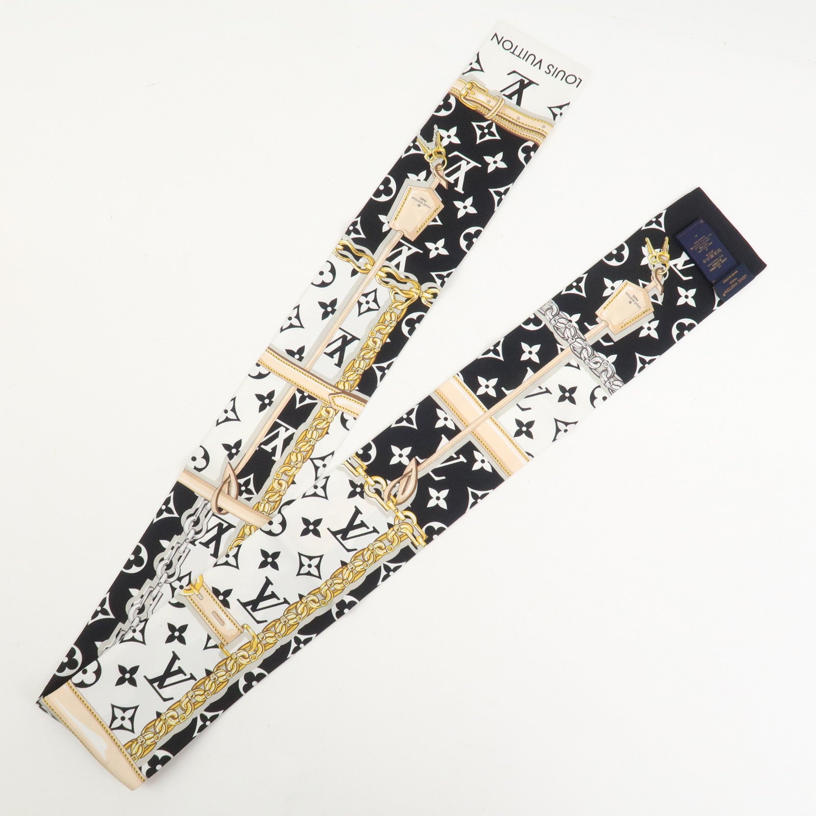 Louis Vuitton Bandeau Monogram Confidential Silk 100% Scarf M78656