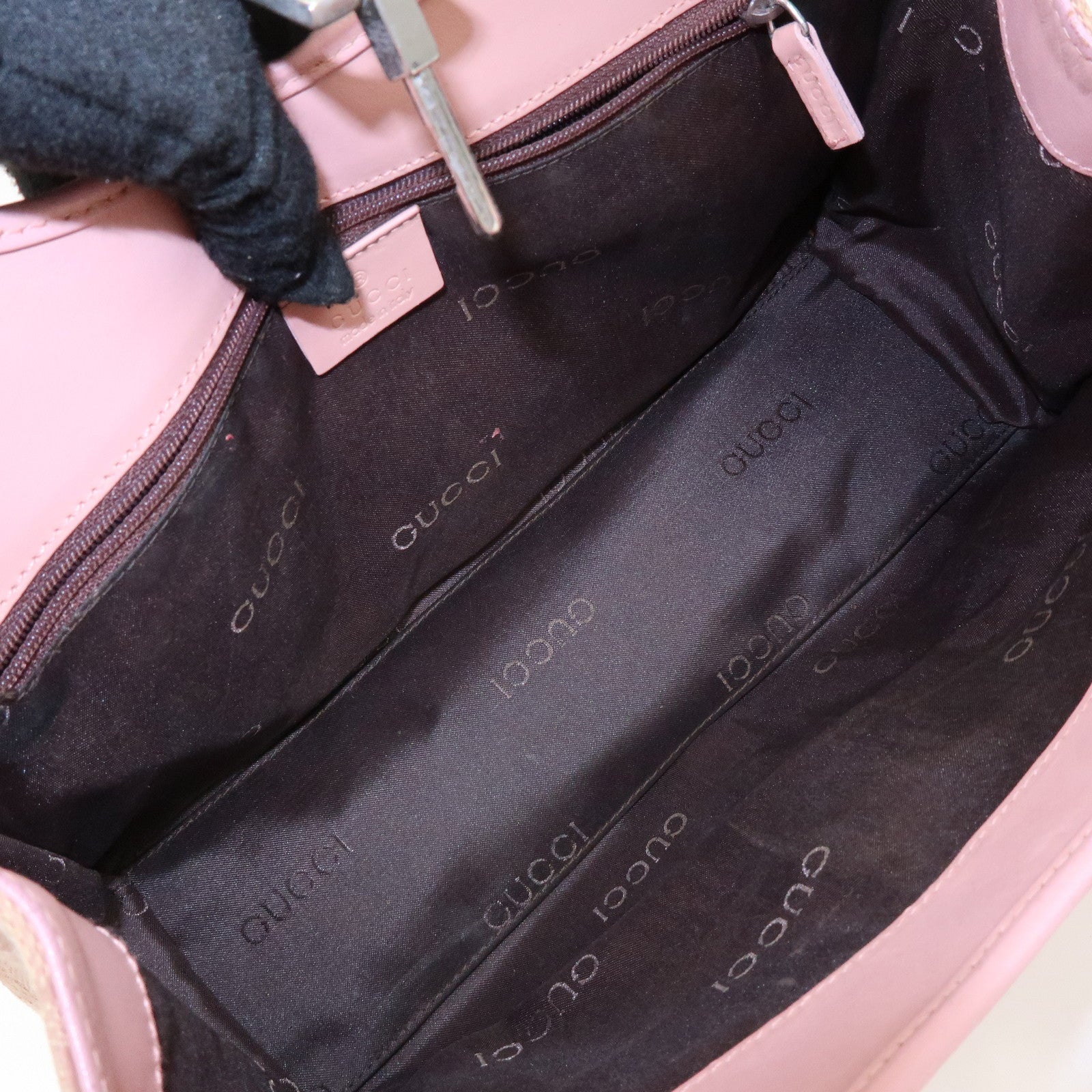 GUCCI Jackie GG Canvas Leather Shoulder Bag Pink 002・1067