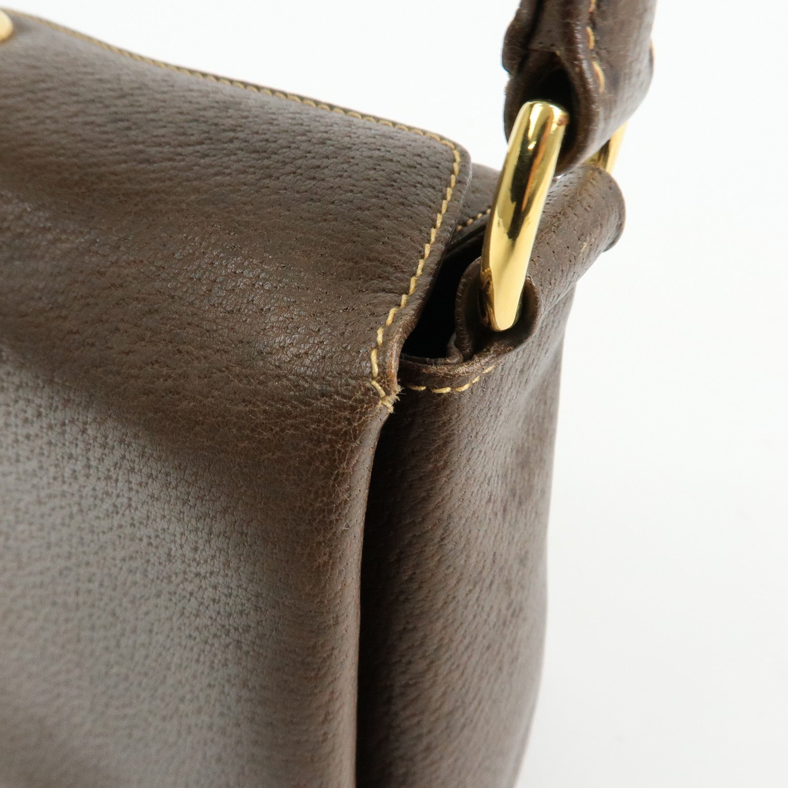 GUCCI Old Gucci Leather Hand Bag Brown 000・406・0025