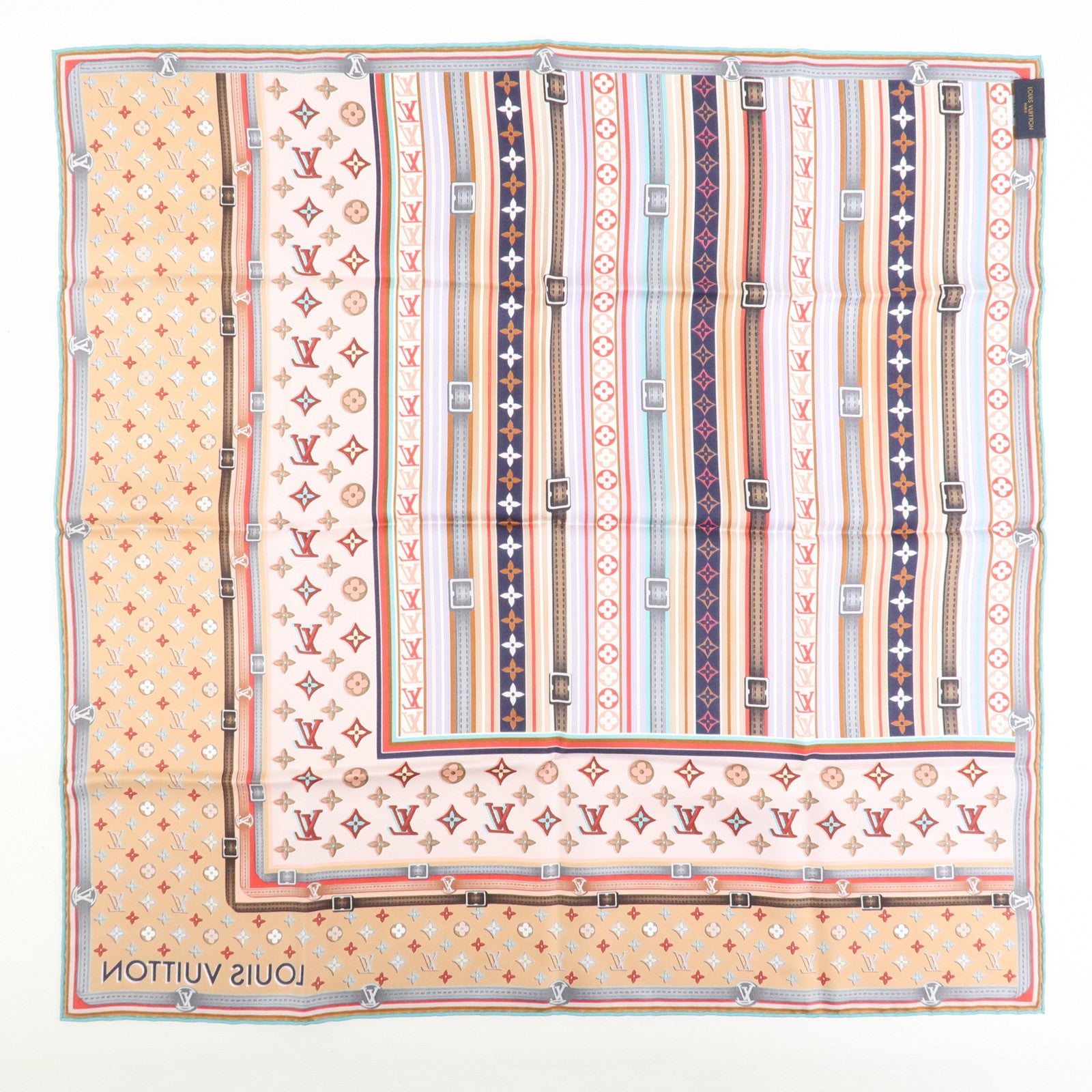 Louis Vuitton Monogram Carre 70 Silk 100% Belt Print Scarf MM77341