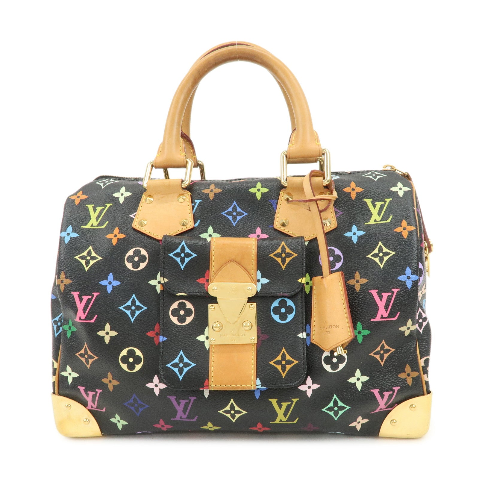 Louis Vuitton Monogram Multicolor Speedy 30 Boston Bag Noir M92642