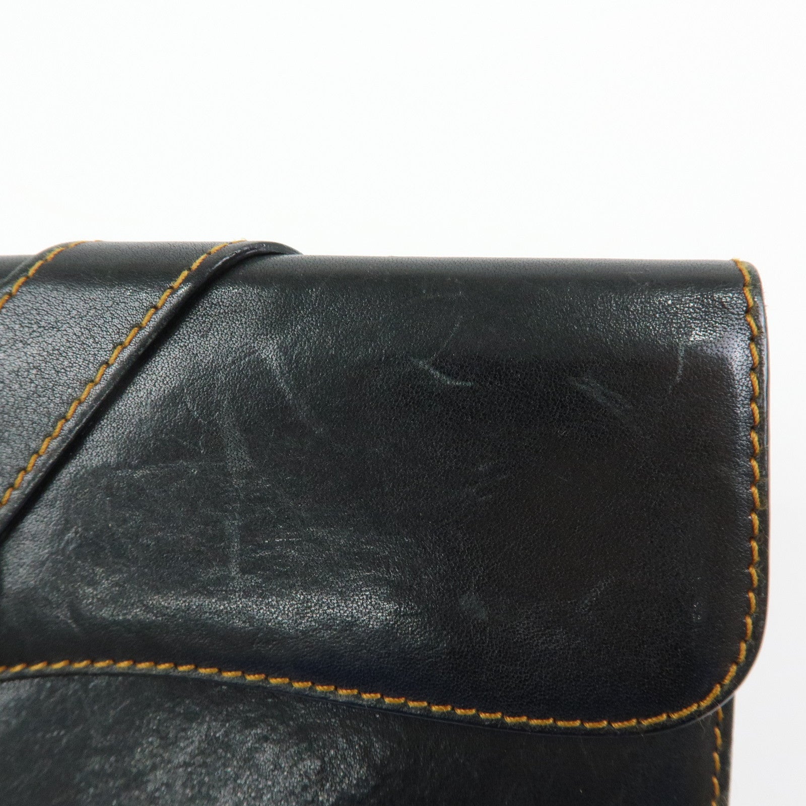 Christian Dior Gaucho Leather Long Wallet Belt Black