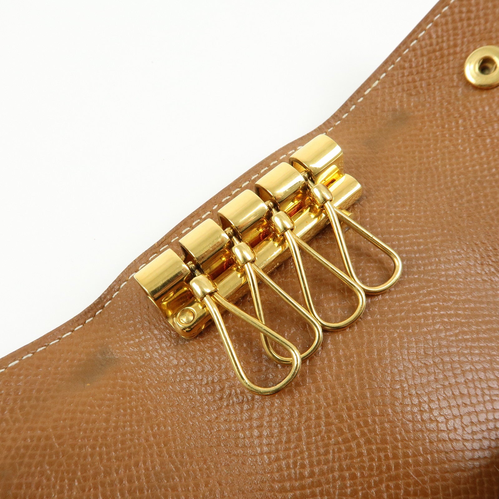 HERMES Beau Epsom Etui Cles 4 Key Case Key Holder □C Stamped Gold