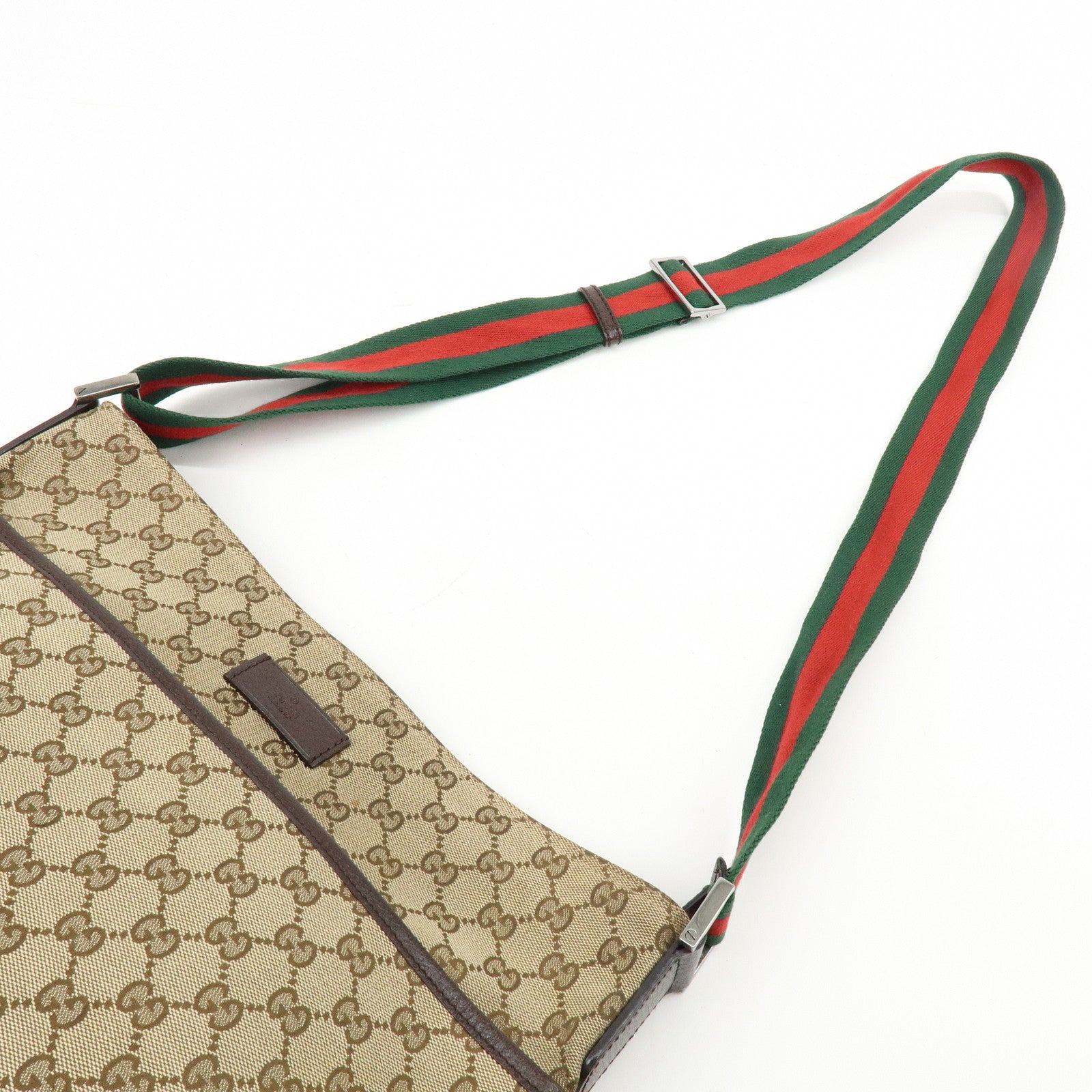 GUCCI Sherry GG Canvas Leather Shoulder Bag Beige Brown 189751