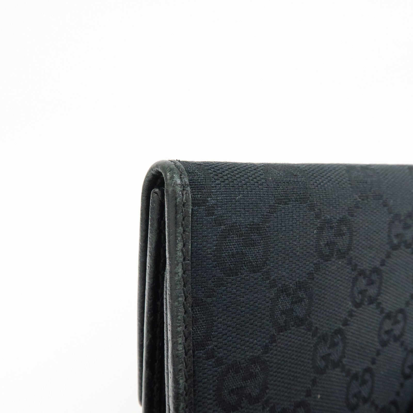 GUCCI  Princy GG Canvas Leather Long Wallet Black 167468