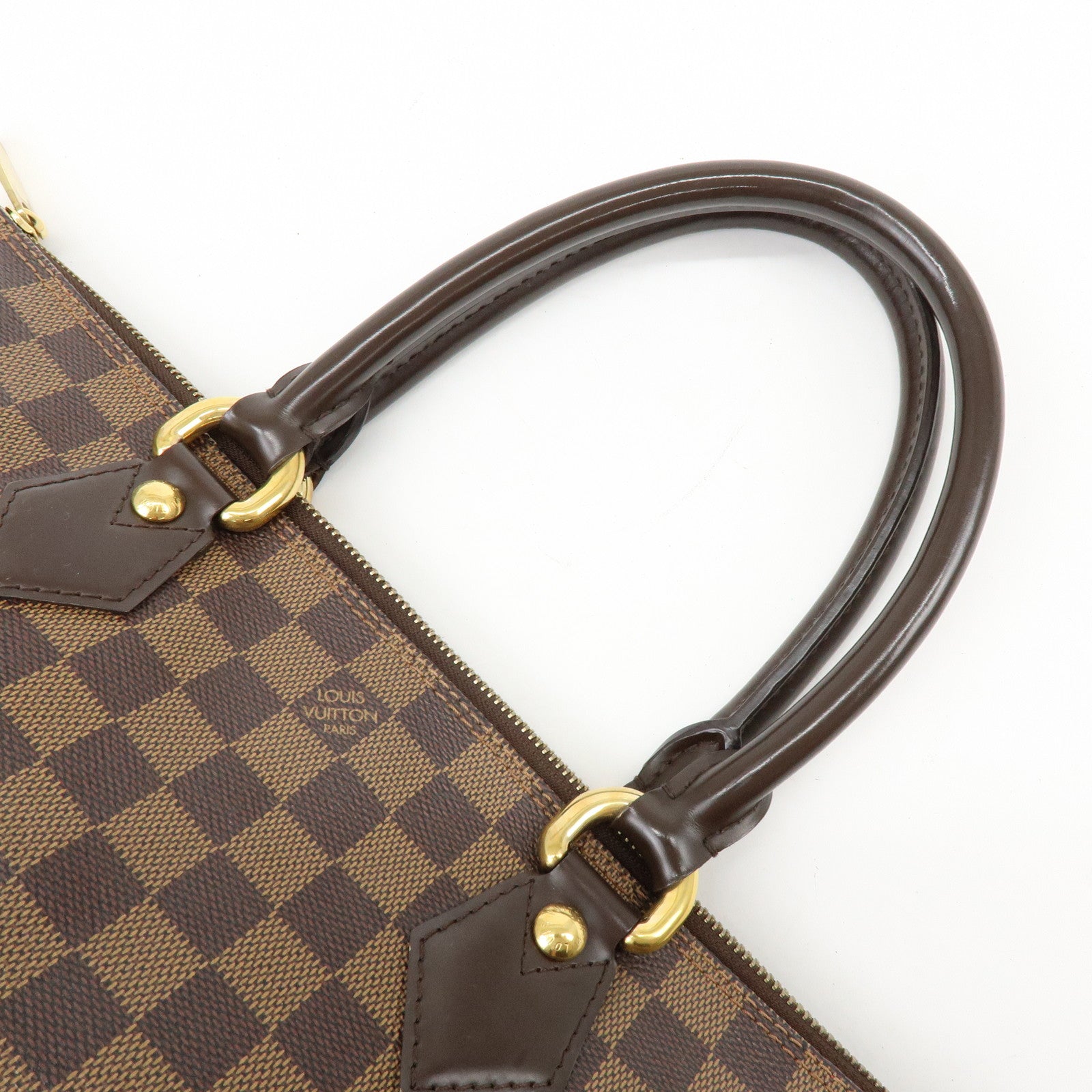 Louis Vuitton Damier Ebene Saleya PM Canvas Leather Tote Bag N51183