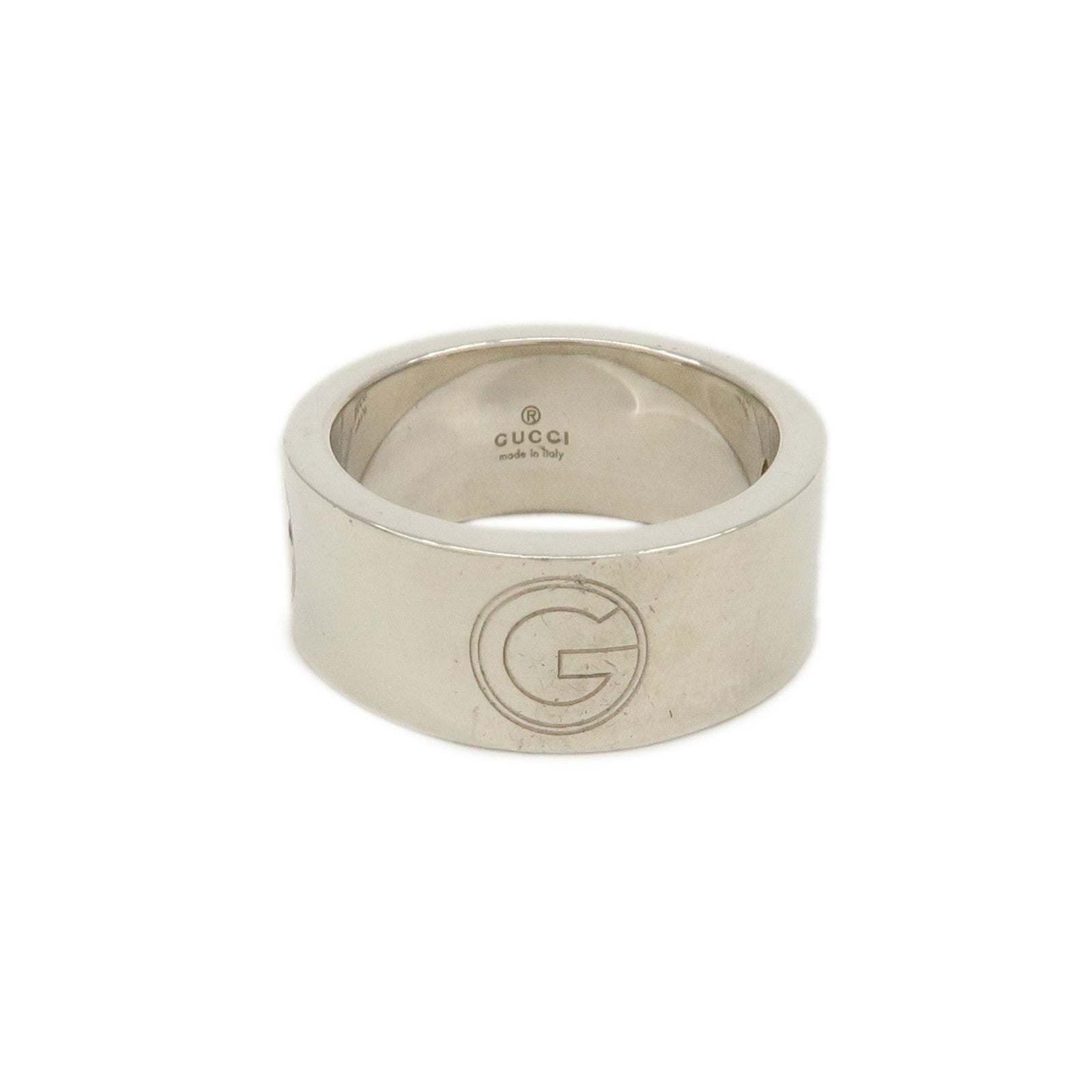 GUCCI Logo Metal Ring SV925 #12 Silver