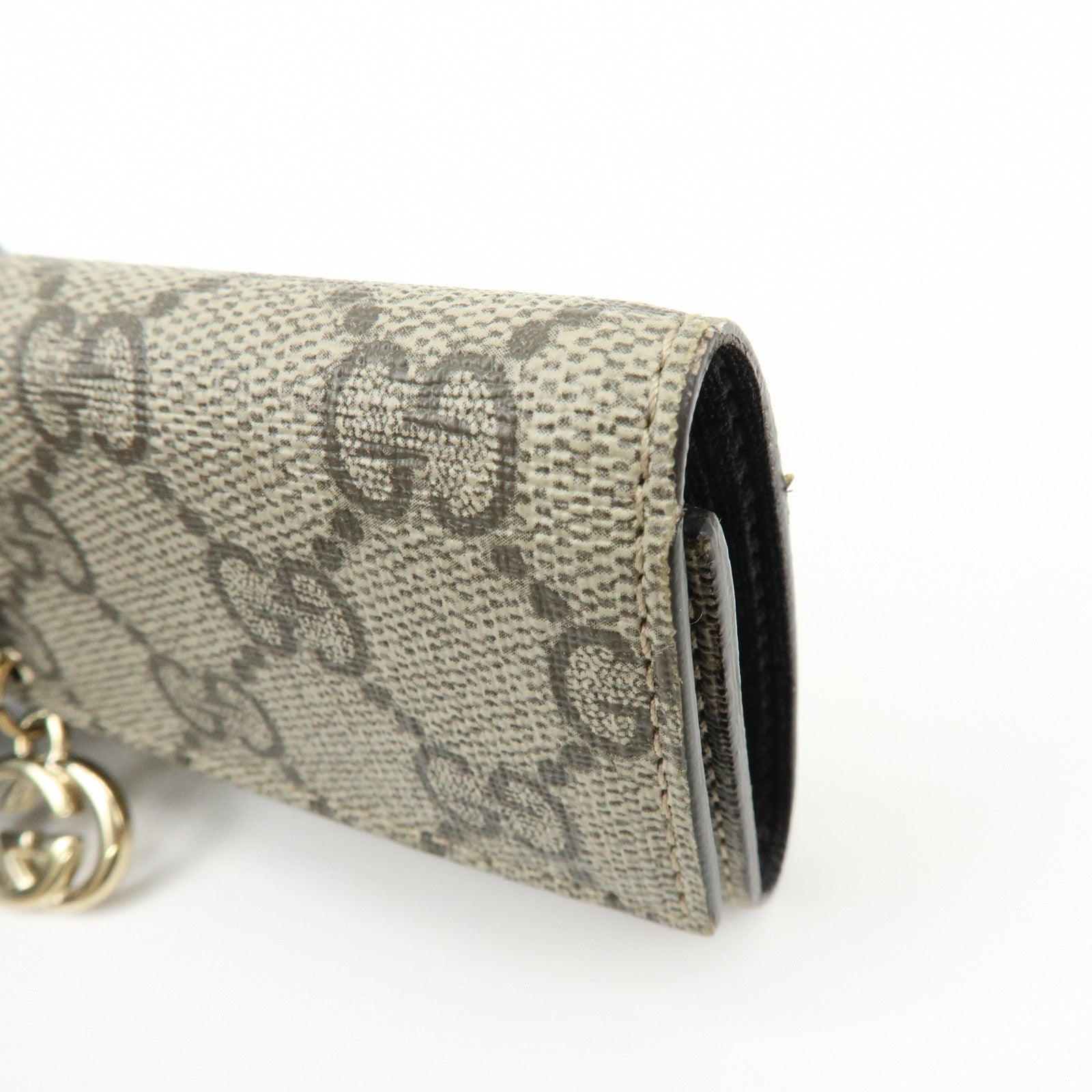 GUCCI Interlocking G GG Supreme 6 Rings Key Case Beige 212111