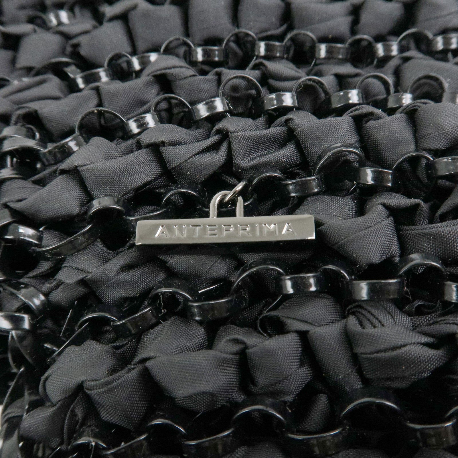 ANTEPRIMA PVC Nylon Hand Bag Shoulder Bag Black