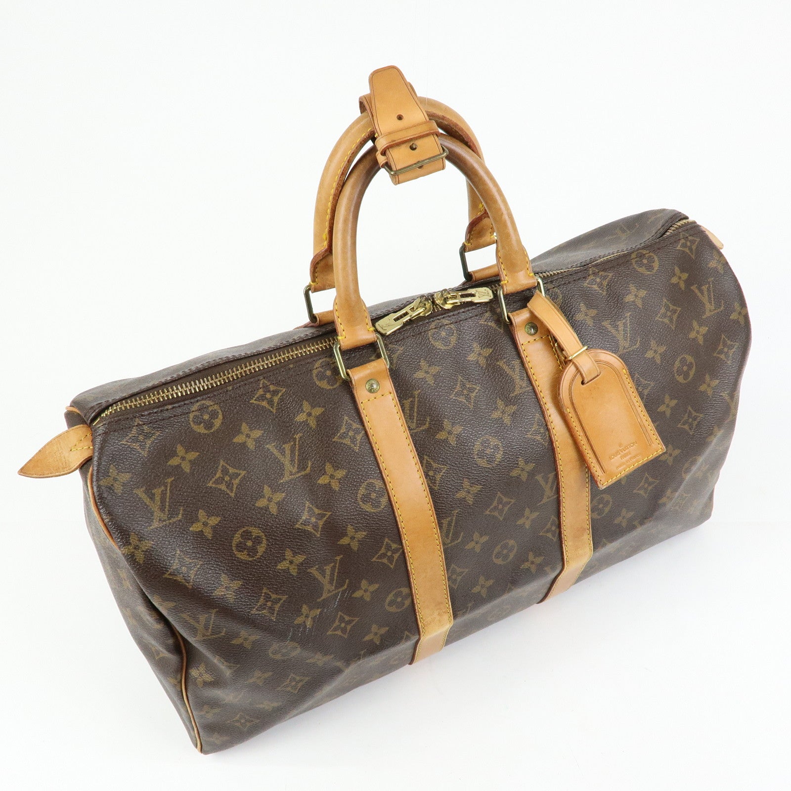 Louis Vuitton Monogram Keep All 45 Boston Bag Brown M41428