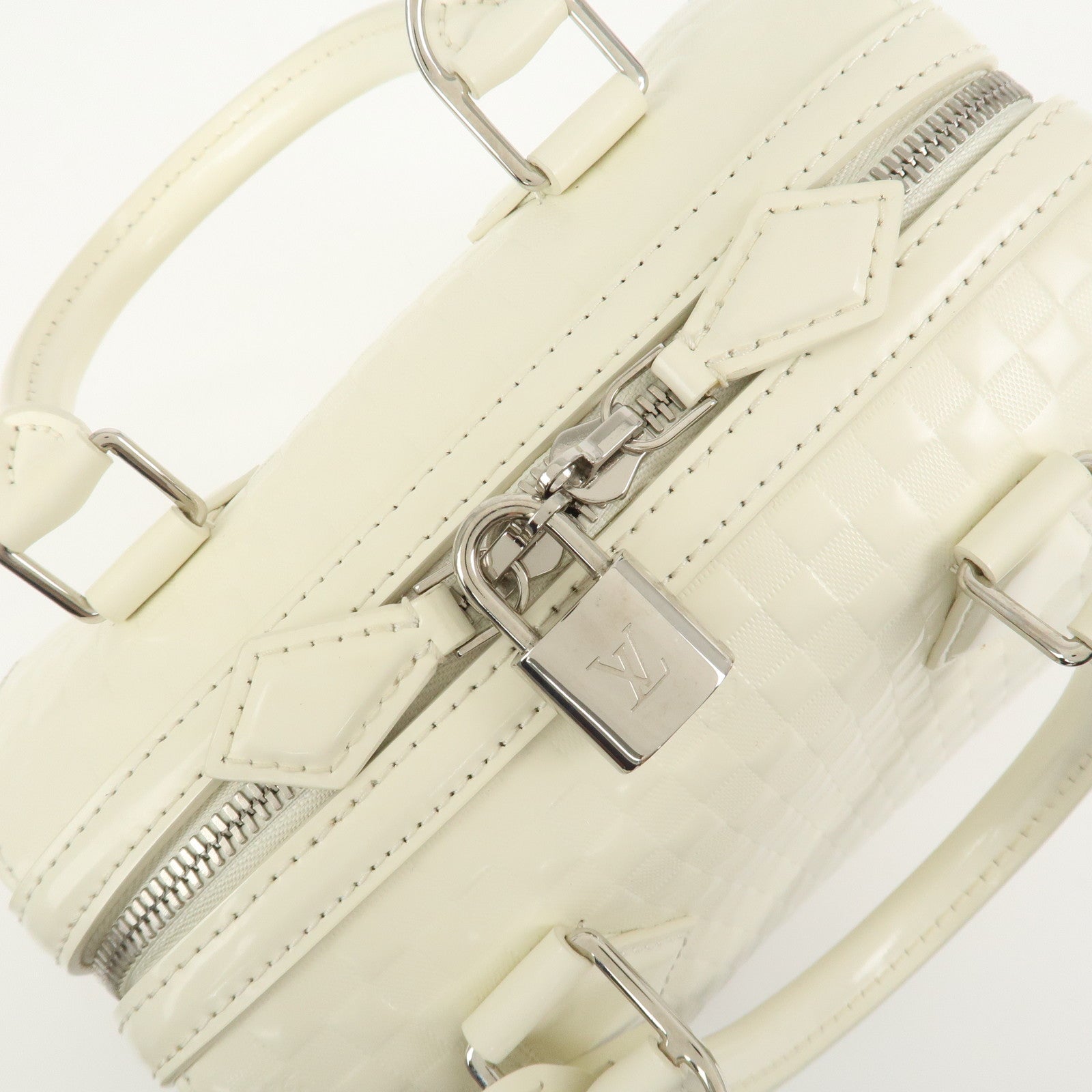 Louis Vuitton Damier Facette Speedy Cube PM Hand Bag Cream M48903