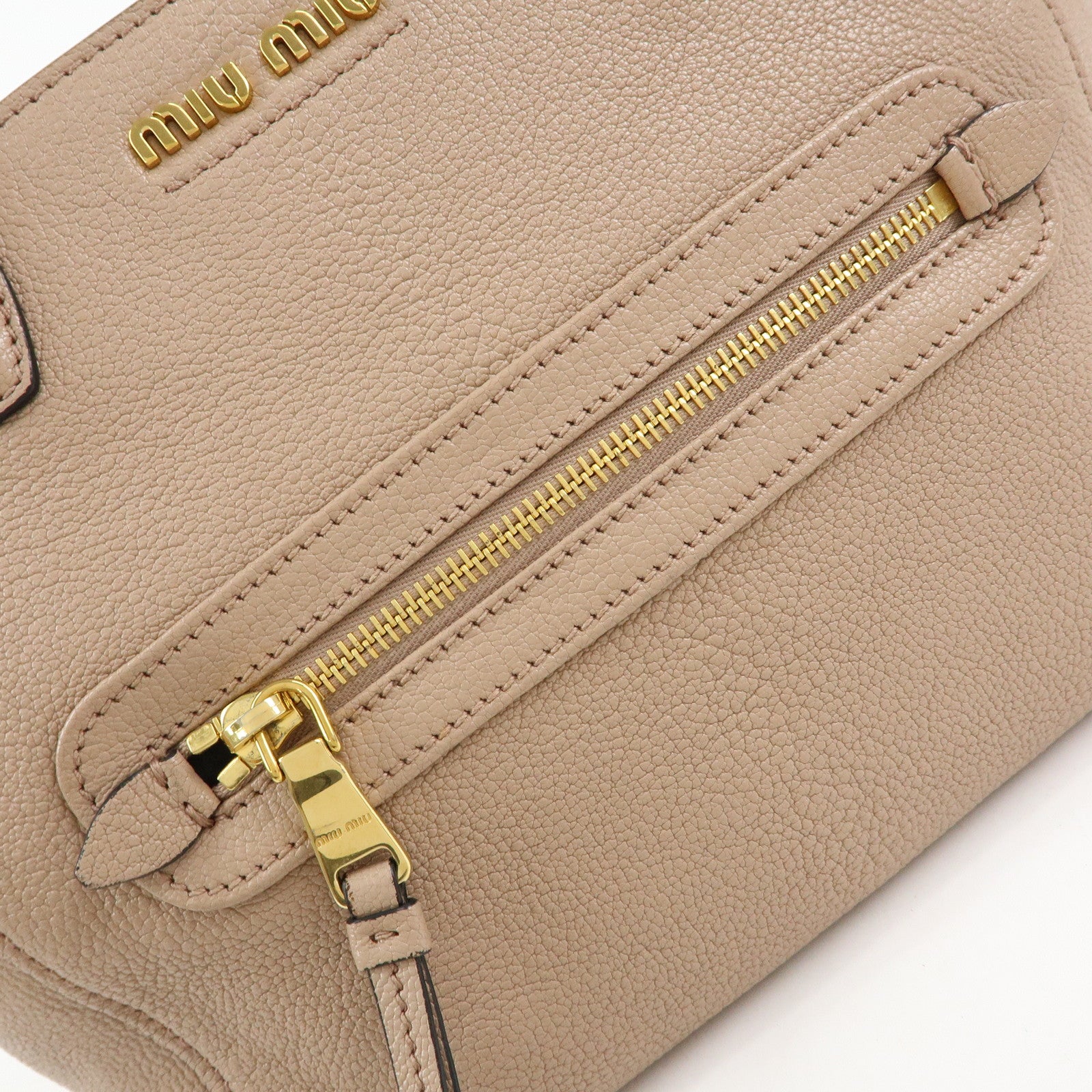 MIU MIU Madras Leather 2Way Bag Hand Bag Shoulder Bag Pink