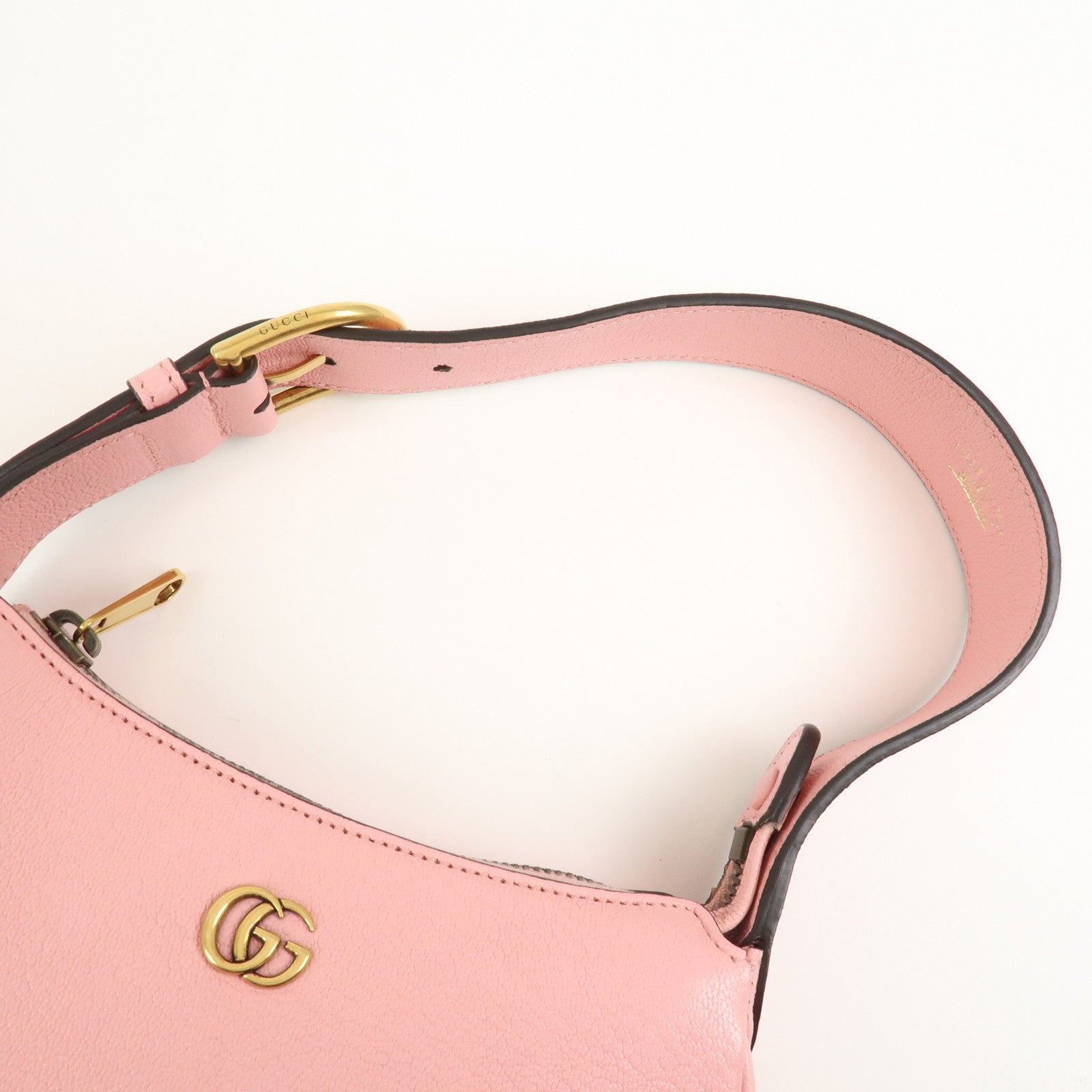 GUCCI GG Marmont Aphrodite Leather Small Hand Bag Pink 739076