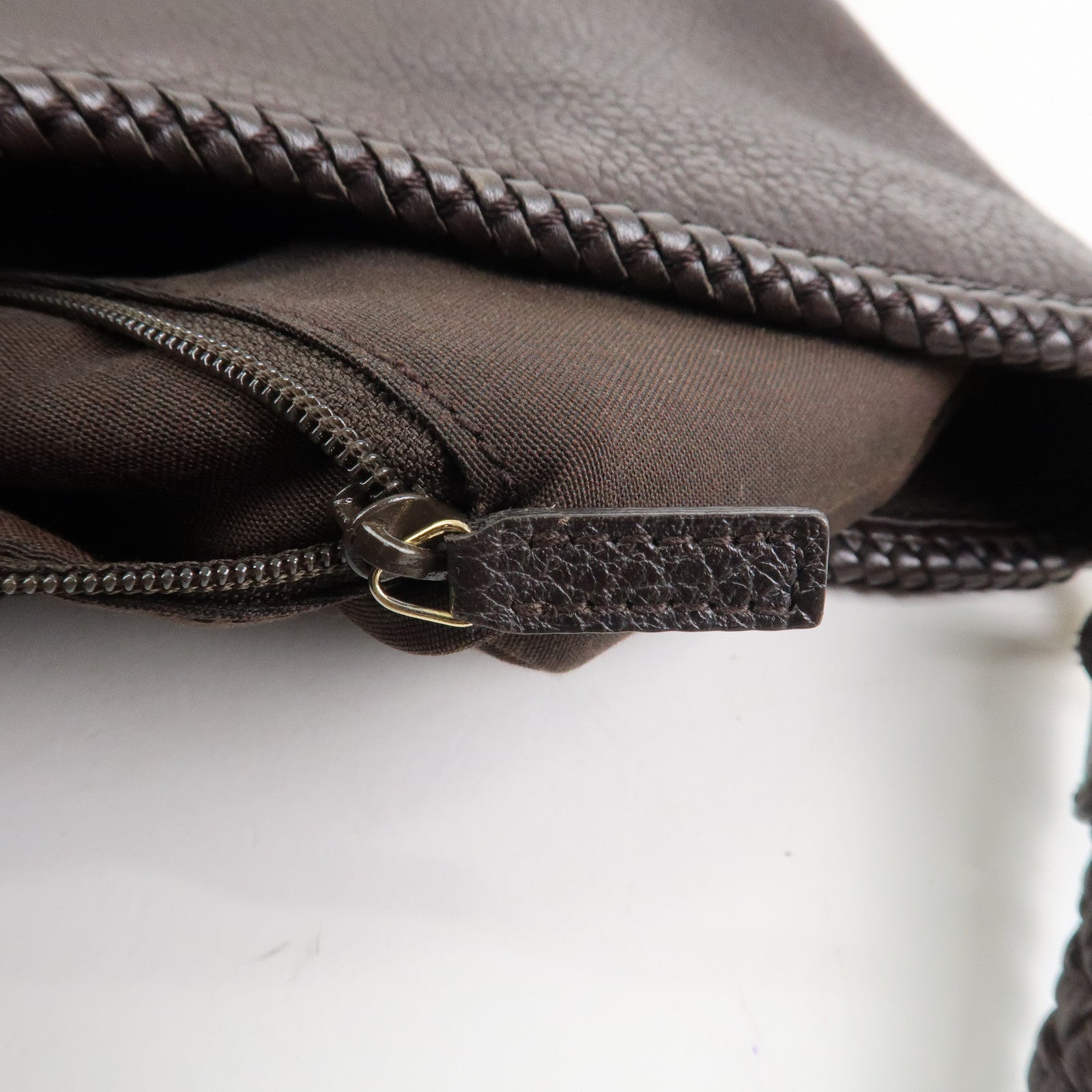 GUCCI Logo Leather Shoulder Bag Tote Bag Brown 336659