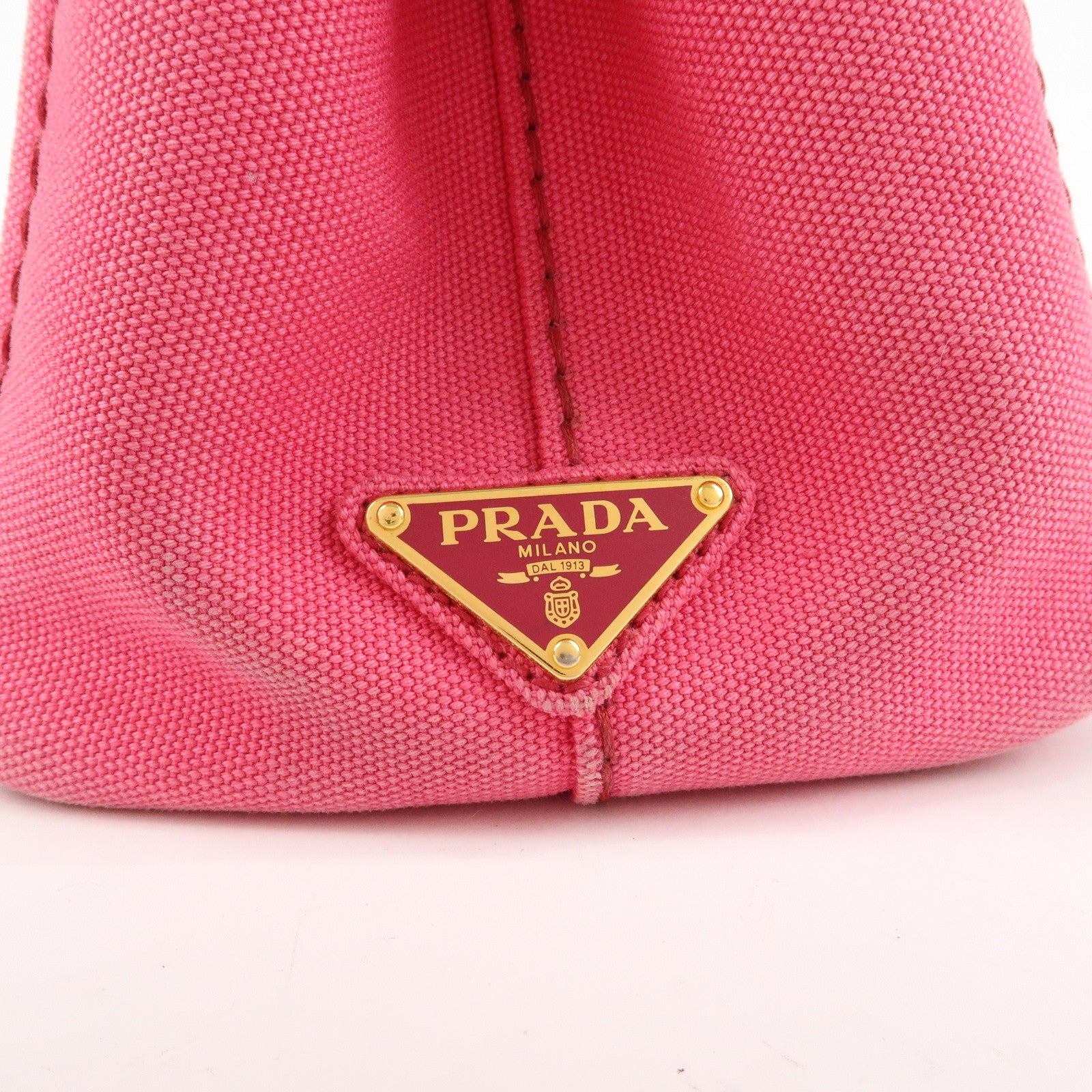 PRADA Canapa Mini Canvas 2Way Bag Hand Bag Pink 1BG439