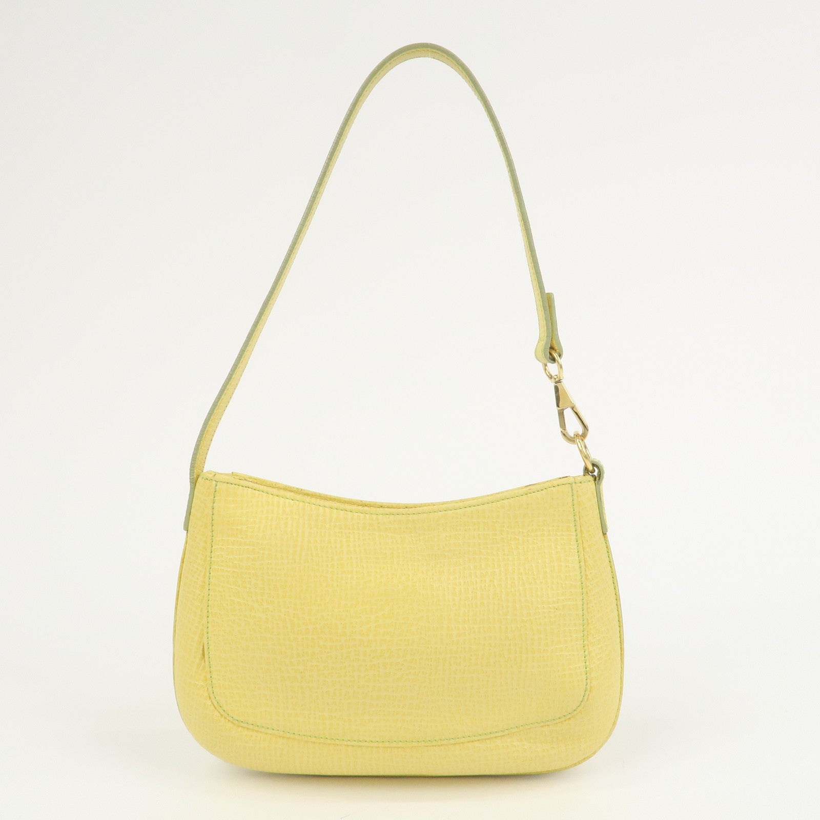 LOEWE Embossed Leather Hand Bag Shoulder Bag Yellow L21