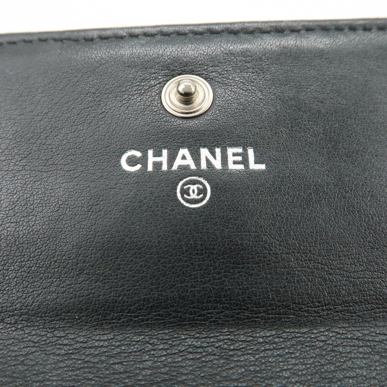 CHANEL COCO Mark Camellia Bi-fold Long Wallet Dark Brown A82283