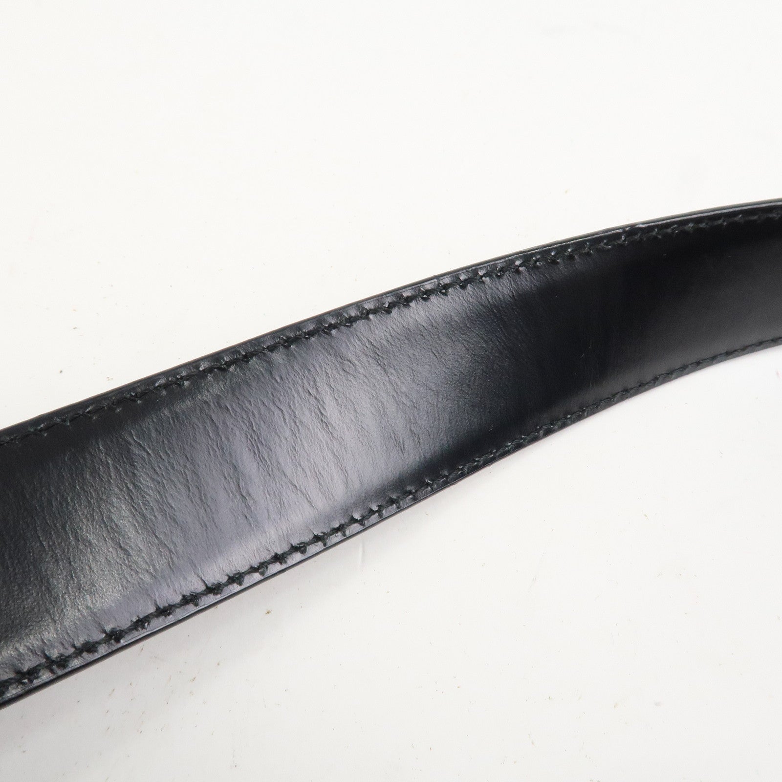 Ferragamo Gancini Logo Leather Shoulder Bag Hand Bag Black