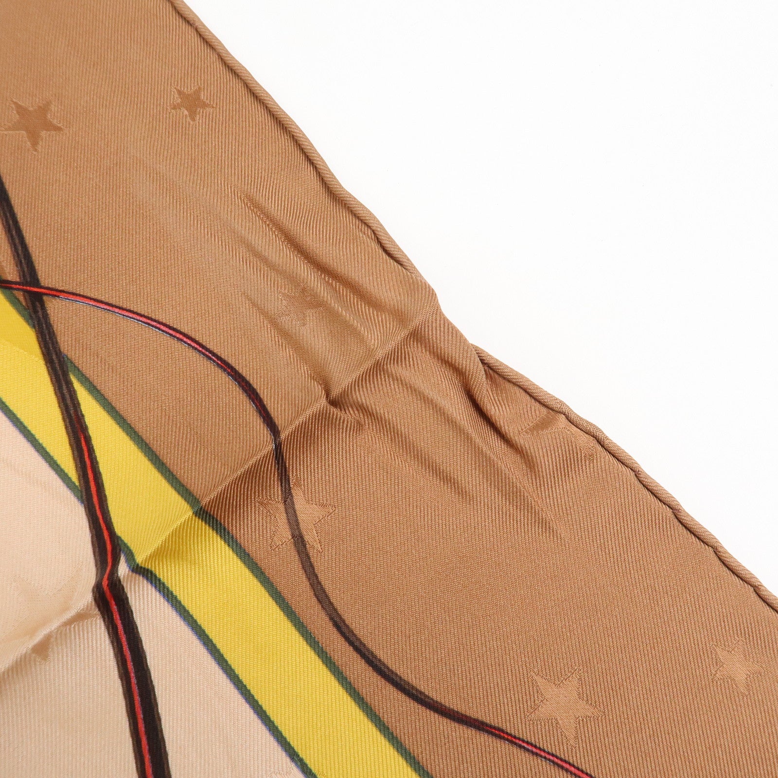 HERMES Carre 90 Silk 100% Scarf EN PISTE Brown