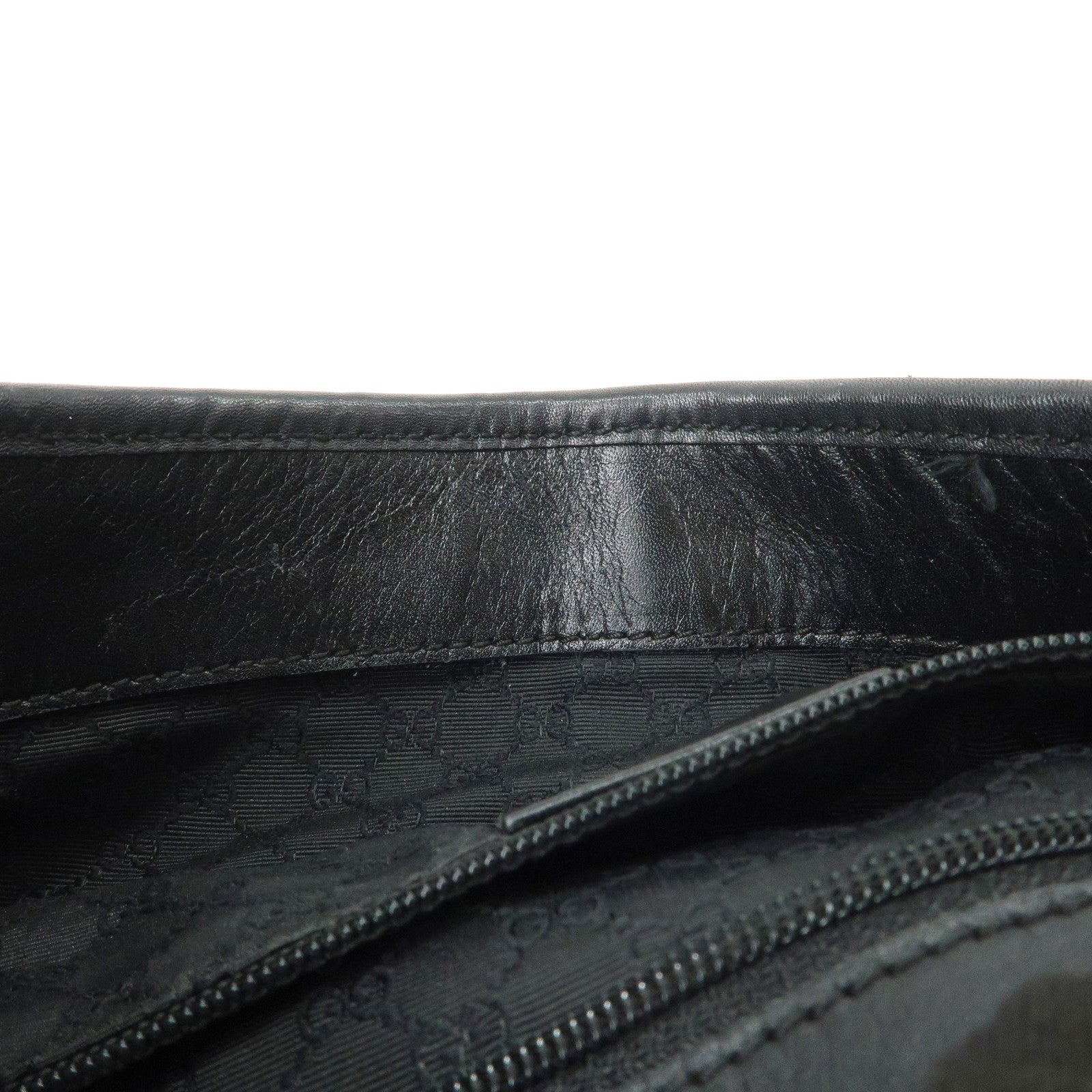 GUCCI Kandensky Denim Leather Shoulder Bag Hand Bag Black 28628